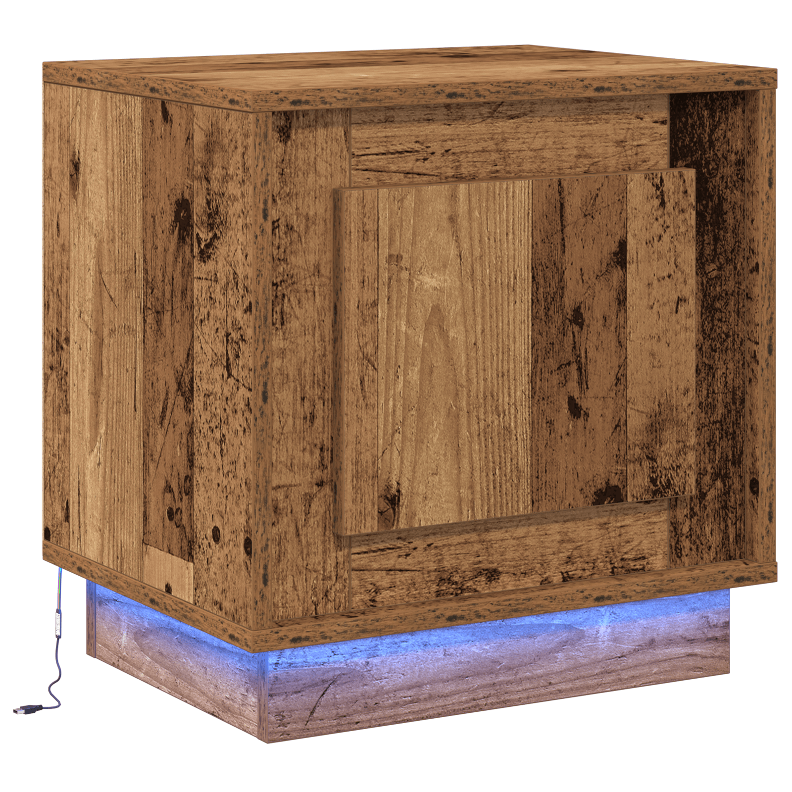 noptiera cu lumini LED Lemn vechi 44x34,5x45 cm — imaginea 2