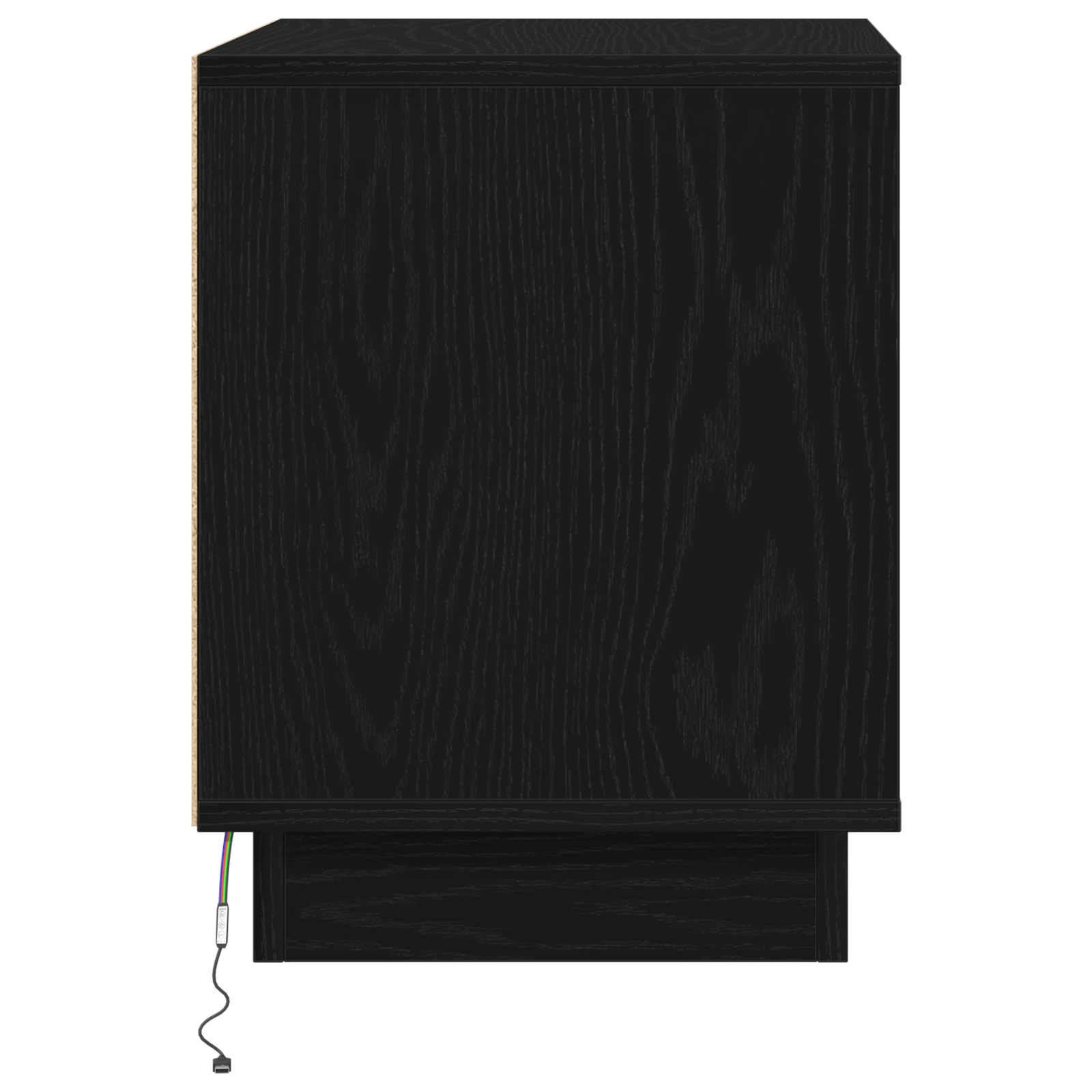 Noptiera cu Lumini LED Stejar Negru 44x34,5x45 cm — imaginea 7