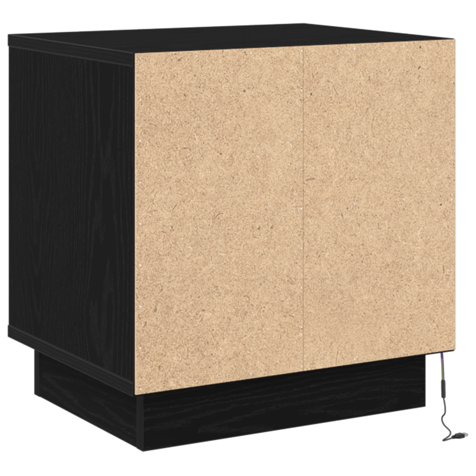 Noptiera cu Lumini LED Stejar Negru 44x34,5x45 cm — imaginea 8