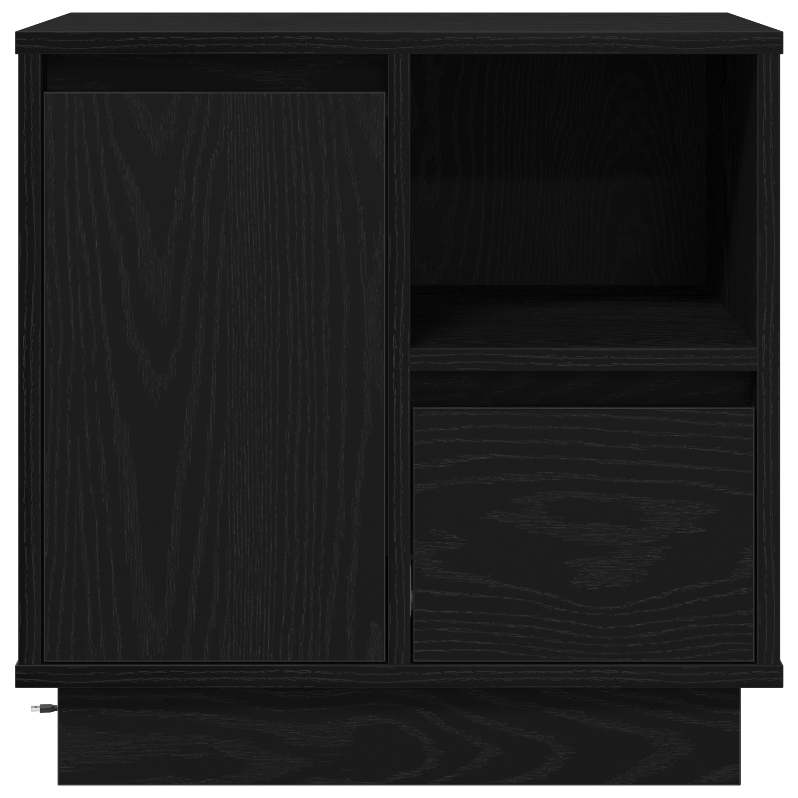 Noptiere cu LED 2 buc Negru Stejar 50x34,5x50 cm — imaginea 8