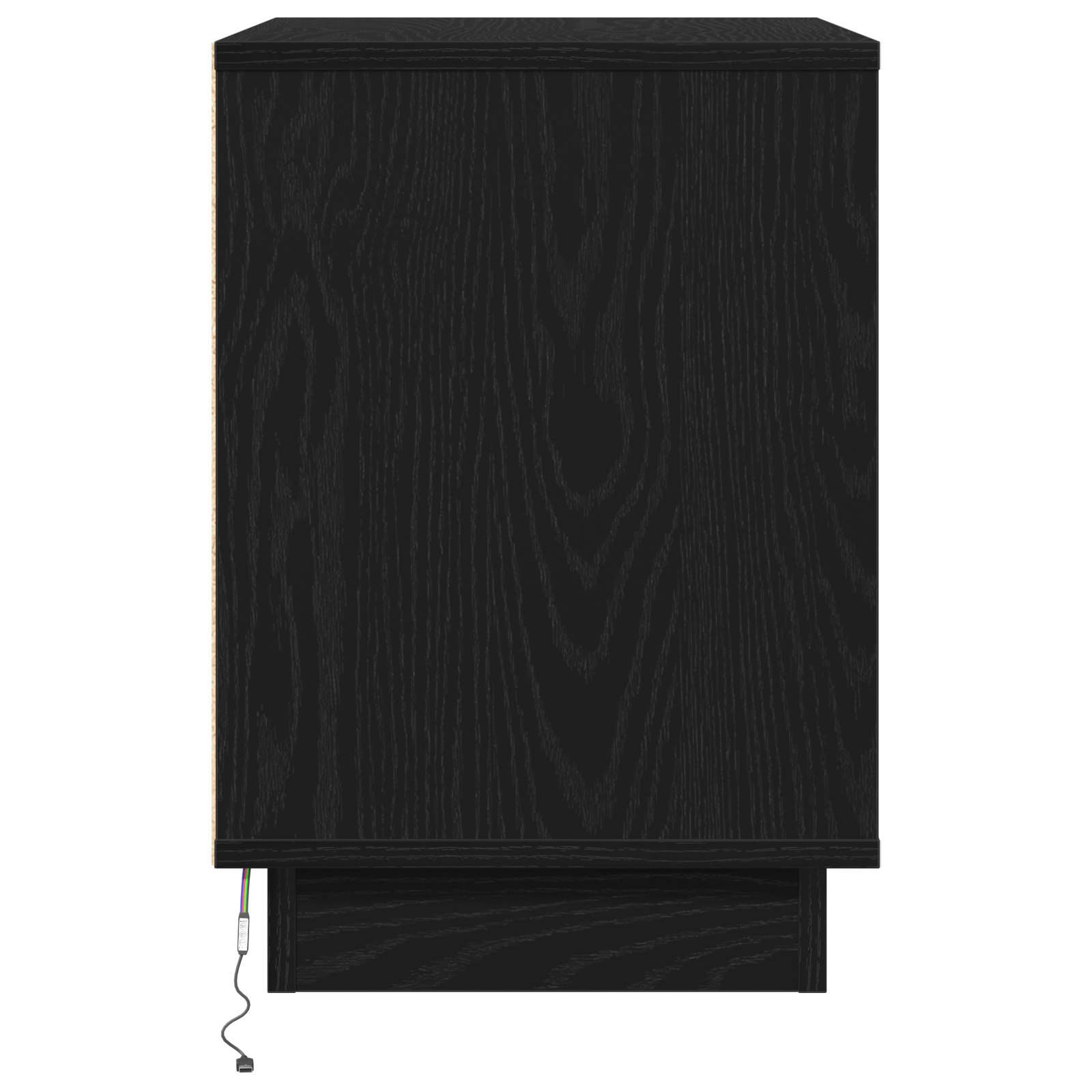 Noptiere cu LED 2 buc Negru Stejar 50x34,5x50 cm — imaginea 9