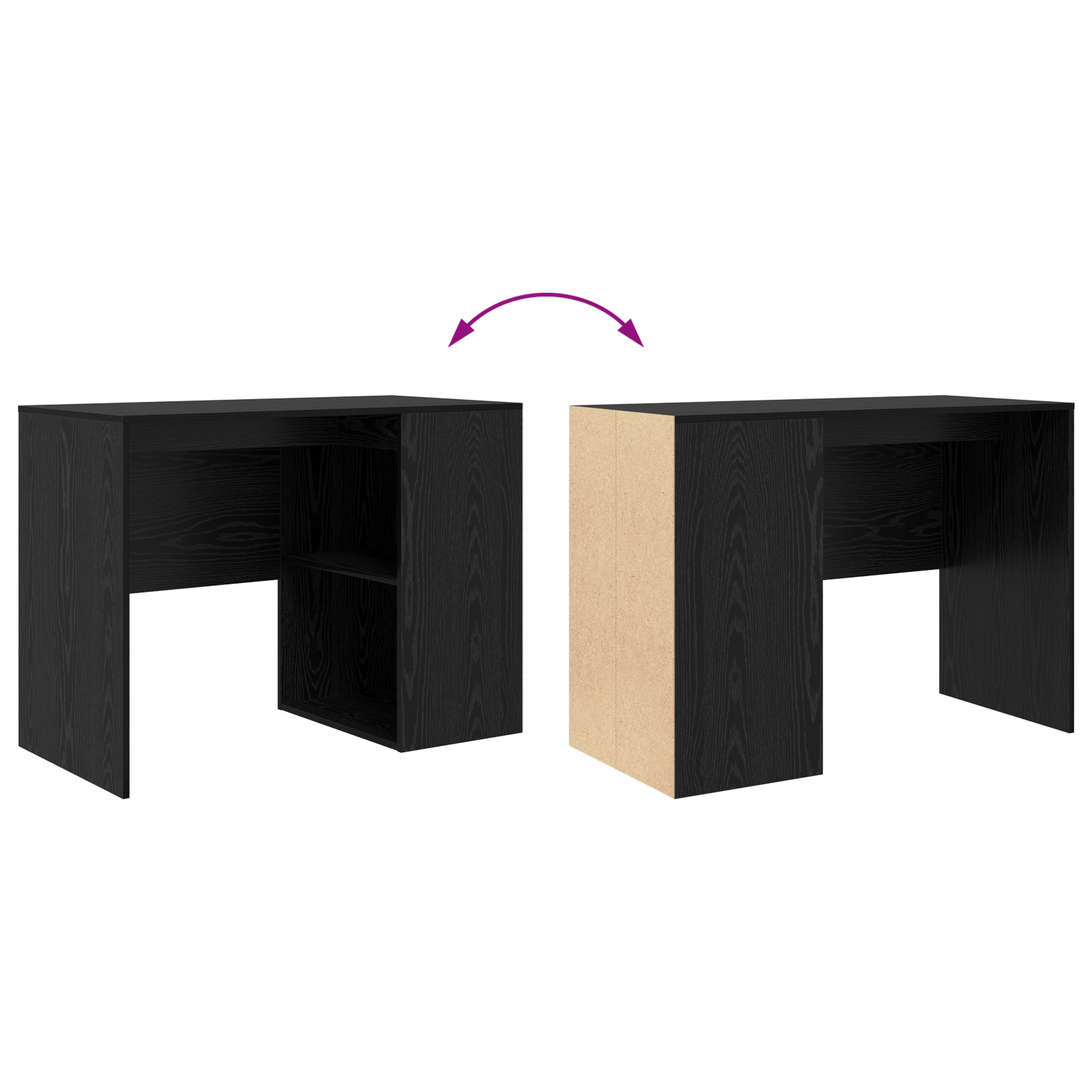 birou de scris stejar negru lemn prelucrat compact — imaginea 8
