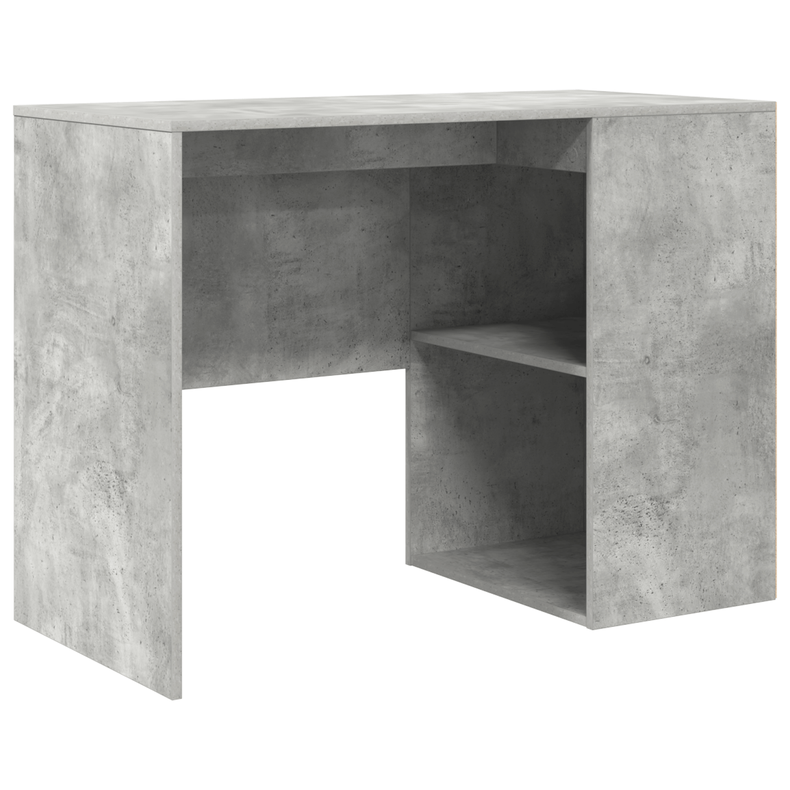 Birou de Scriere Gri Beton Lemn Compozit Compact Depozitare — imaginea 2