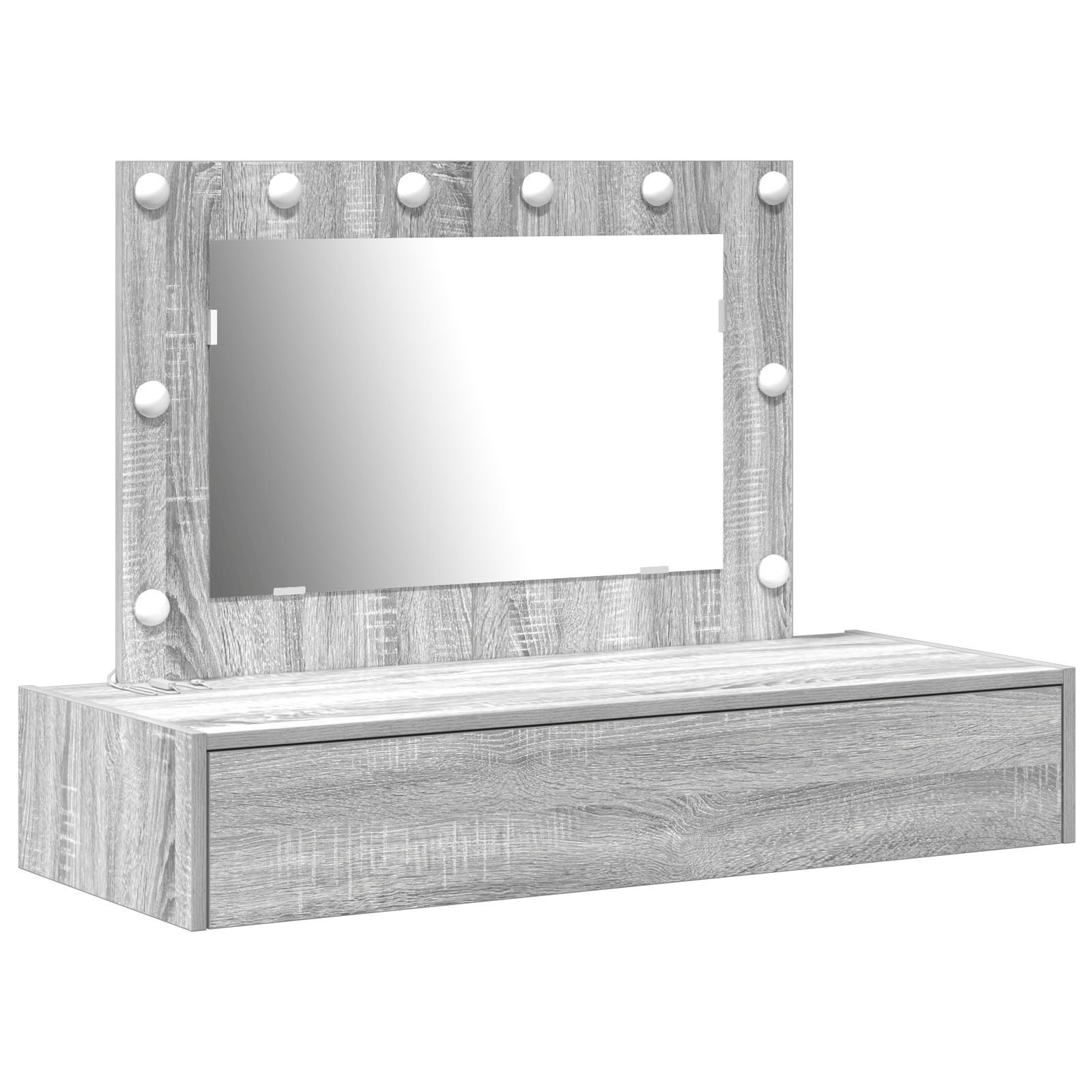 Masa de toaleta suspendata cu LED, gri sonoma — imaginea 2