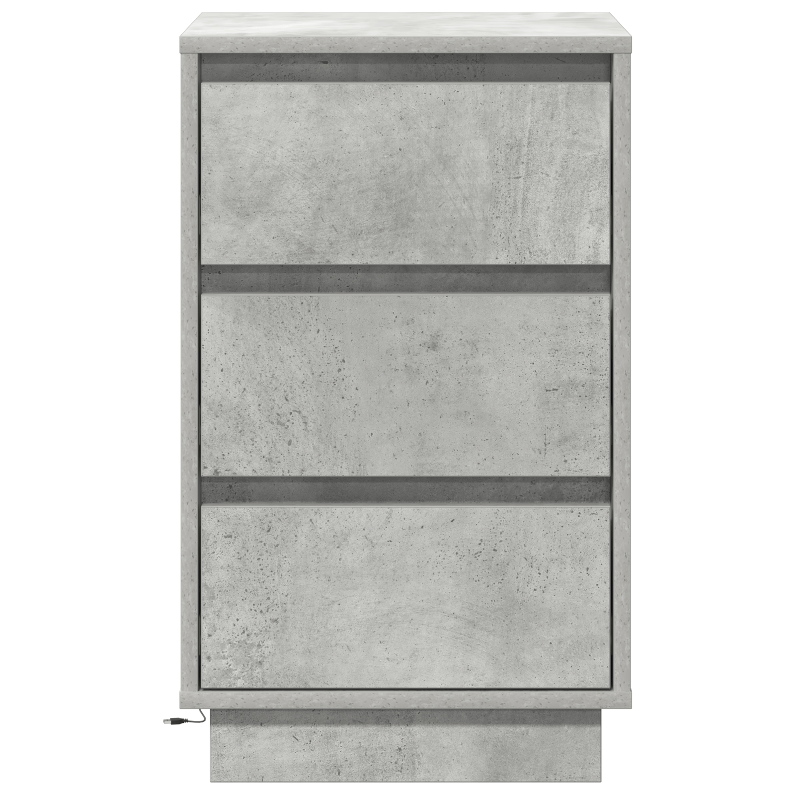 Noptiera cu Iluminare LED Gri Beton 39x34.5x65 cm Lemn Prelucrat — imaginea 6