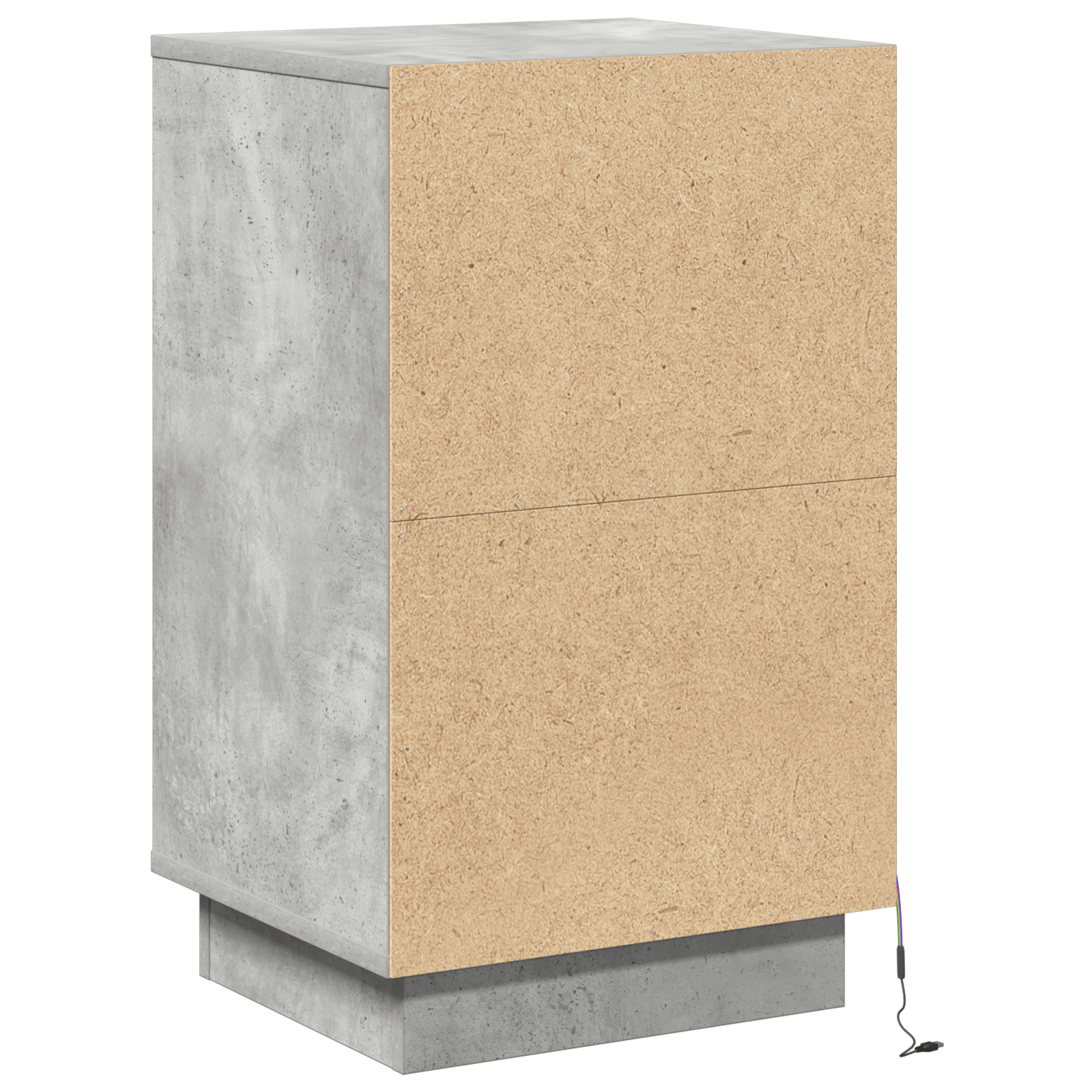 Noptiera cu Iluminare LED Gri Beton 39x34.5x65 cm Lemn Prelucrat — imaginea 8