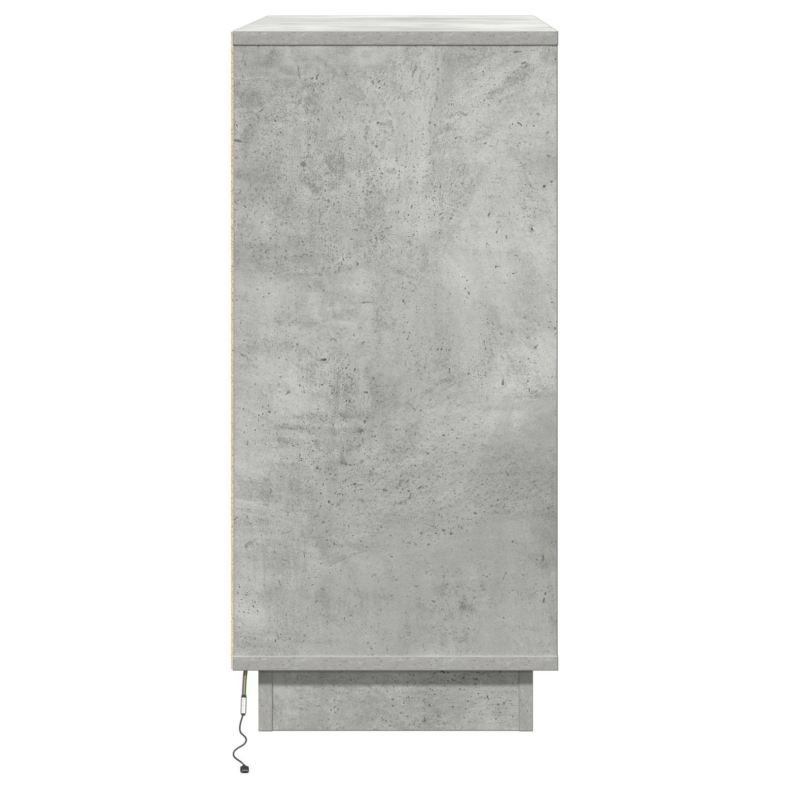 Noptiera cu LED, gri beton, 71x34,5x75 cm, lemn prelucrat — imaginea 7