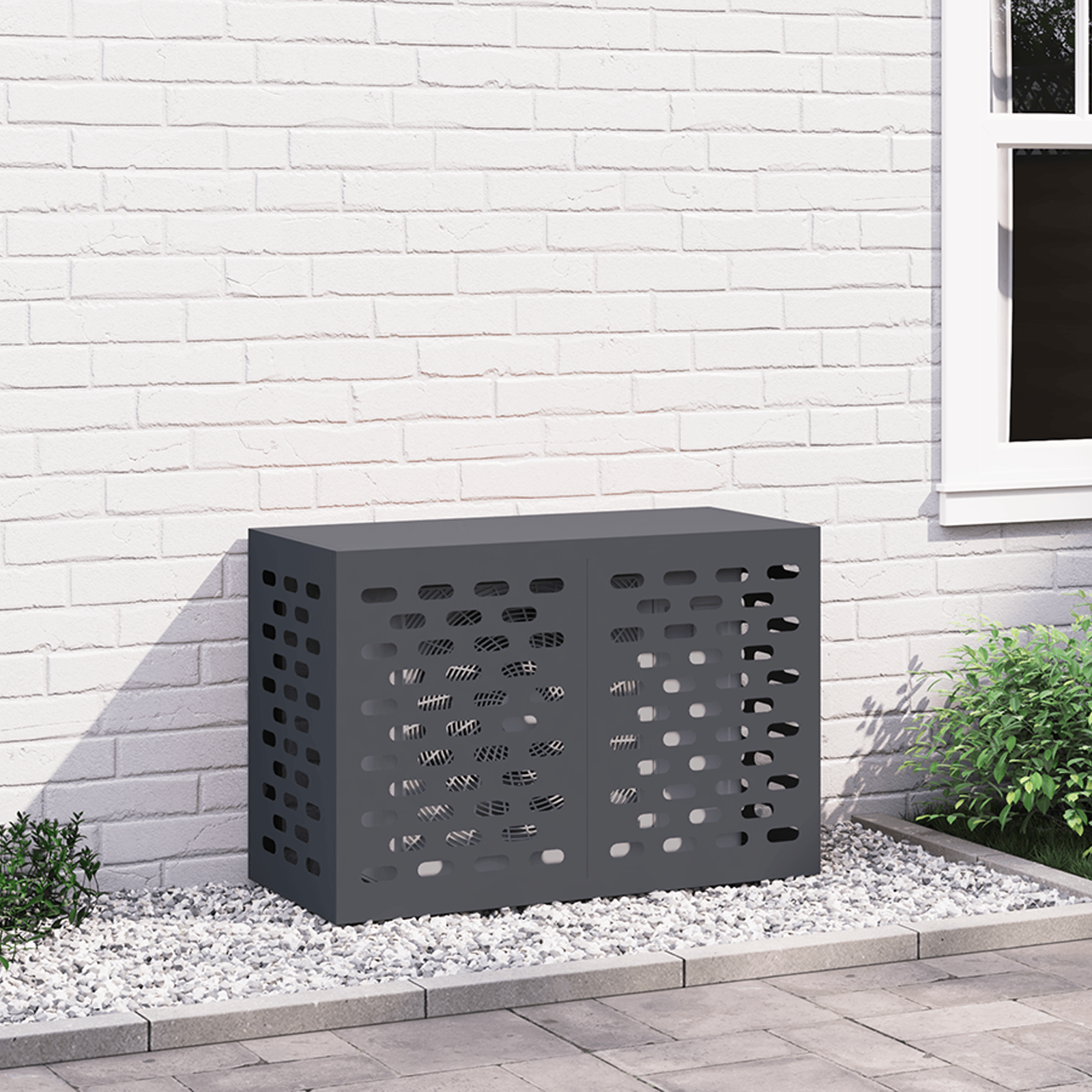 Husa pentru aer conditionat, antracit, 90x40x60 cm, otel