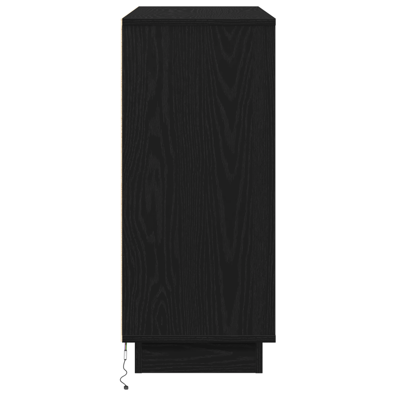 Dulap cu LED, stejar negru, 90x32x75 cm, lemn prelucrat — imaginea 8