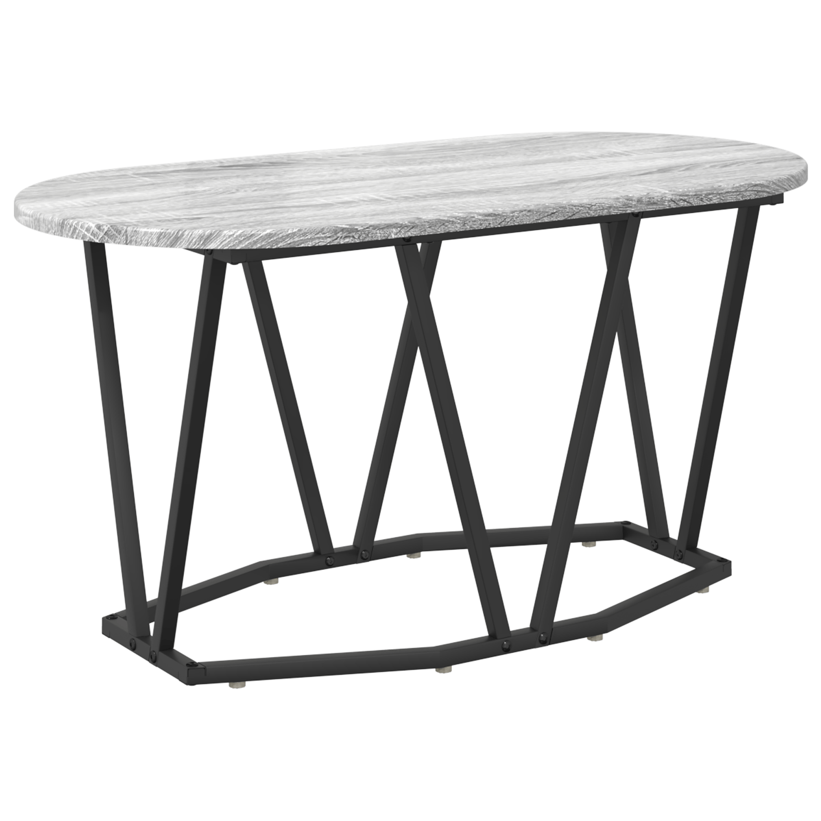 Masa de cafea gri Sonoma - 80x40x40.5 cm, facuta din lemn prelucrat si metal — imaginea 2