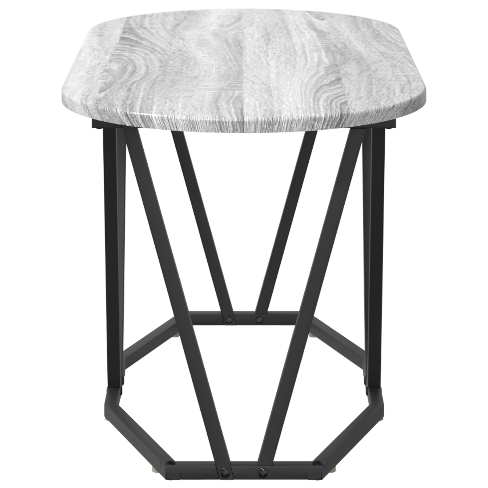 Masa de cafea gri Sonoma - 80x40x40.5 cm, facuta din lemn prelucrat si metal — imaginea 5