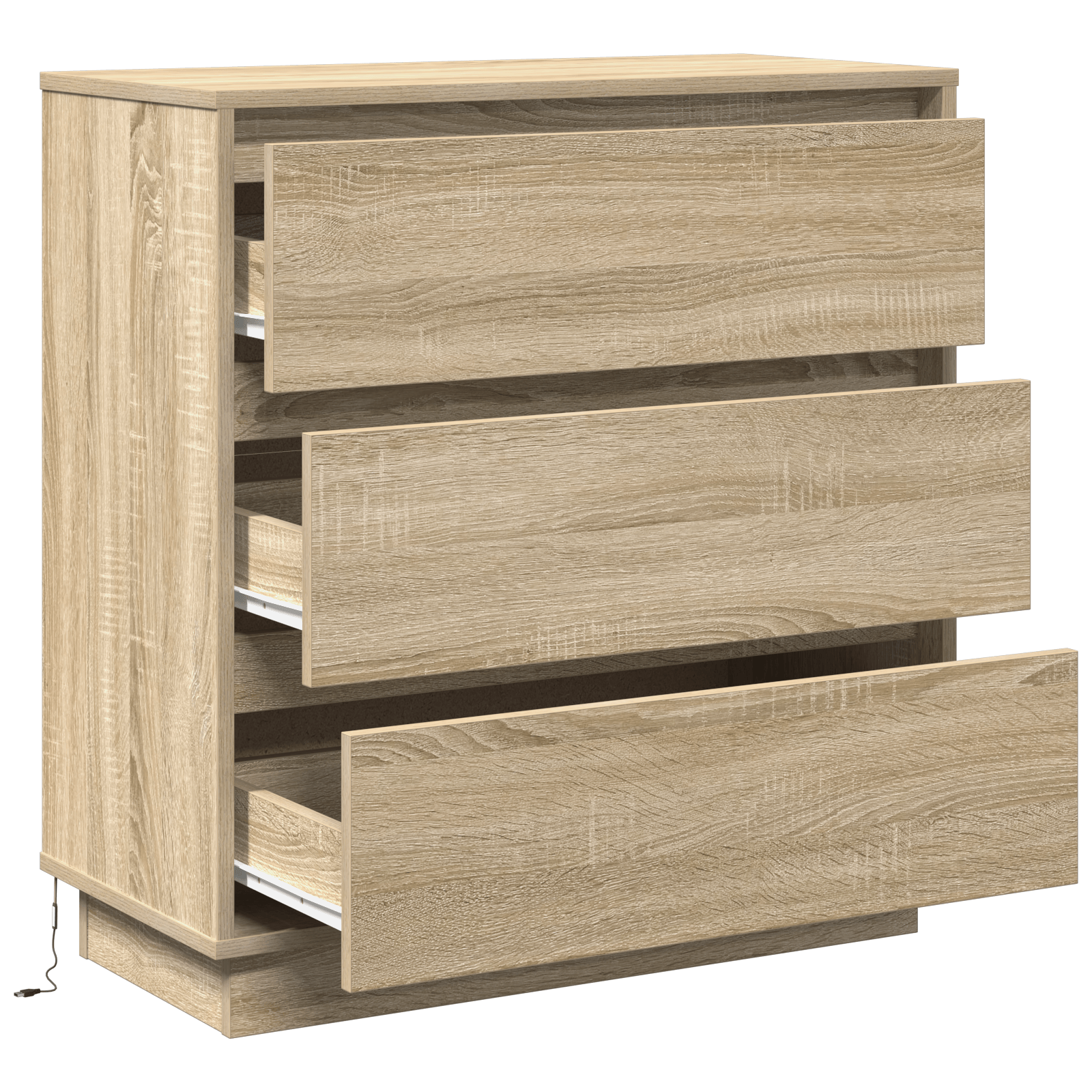 Noptiera cu LED, stejar sonoma, 71x34,5x75 cm, lemn prelucrat — imaginea 5