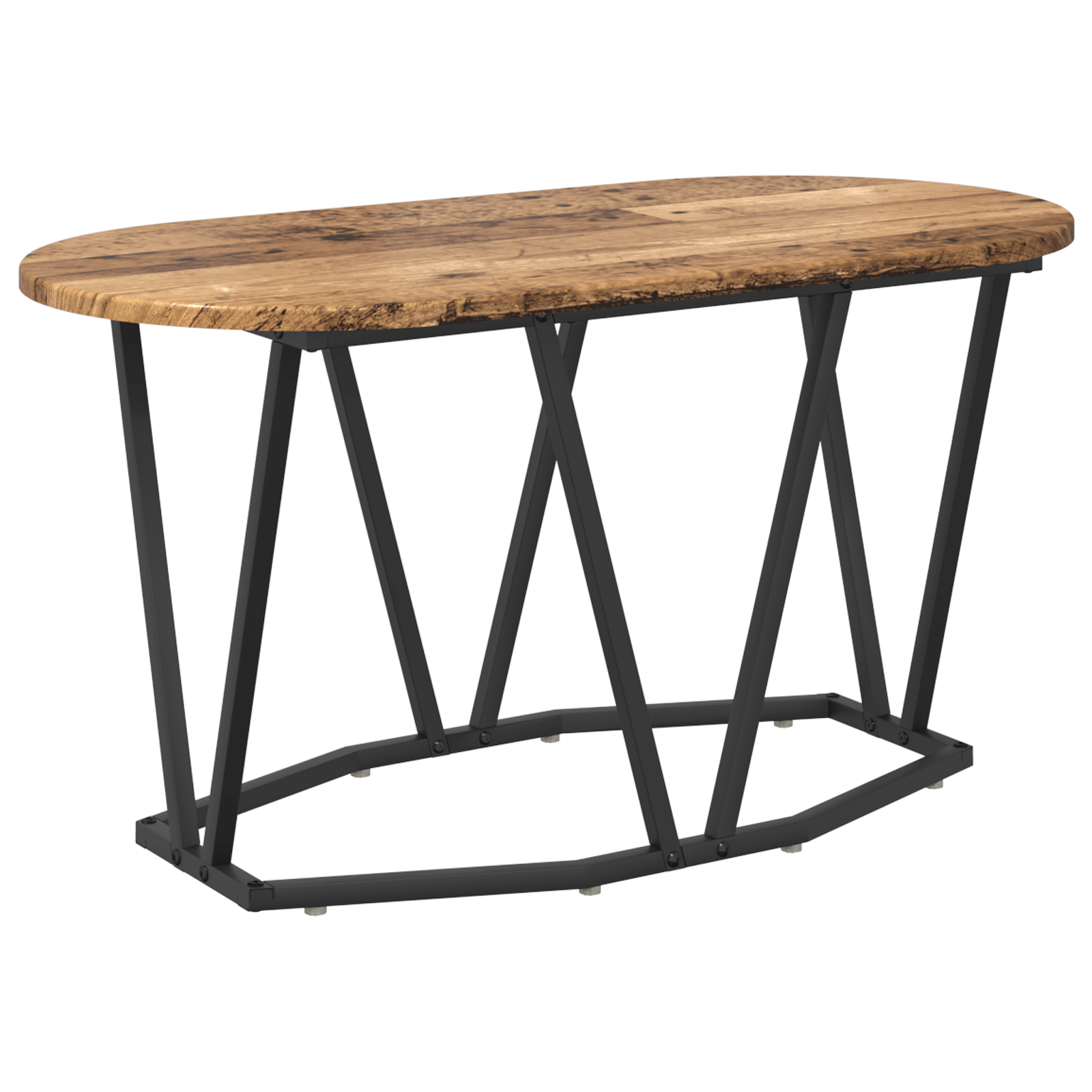 Masa de cafea, lemn vechi 80x40x40,5 cm lemn prelucrat si metal — imaginea 2