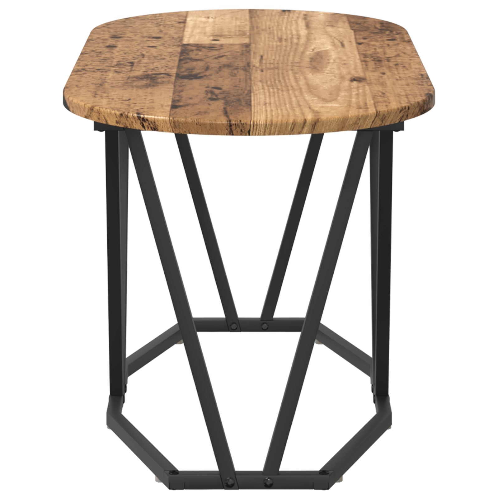 Masa de cafea, lemn vechi 80x40x40,5 cm lemn prelucrat si metal — imaginea 5