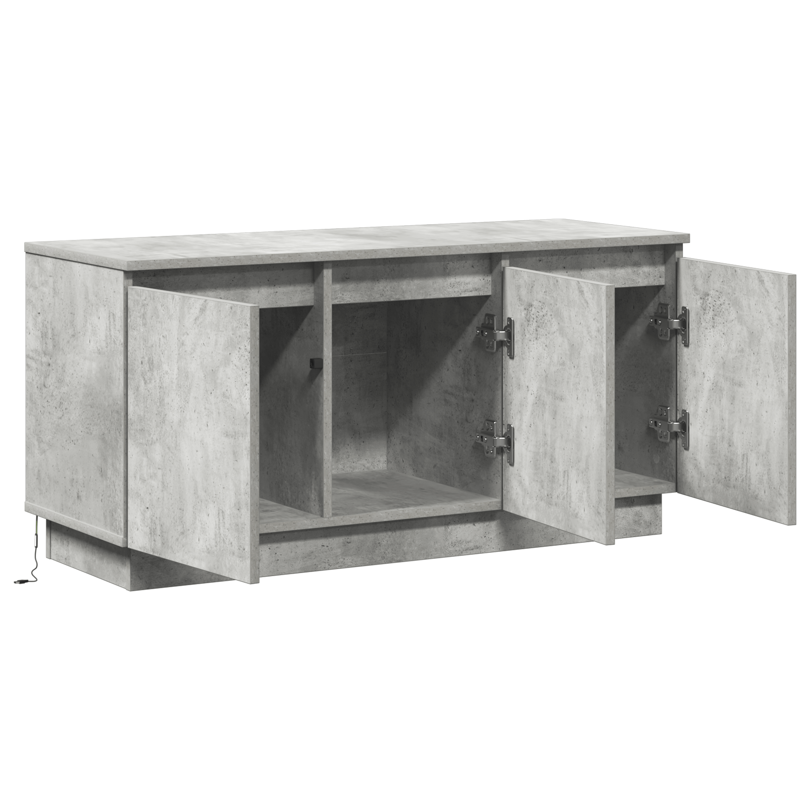 Dulap TV Gri Beton 100x38x49 cm Lemn ingineresc — imaginea 5