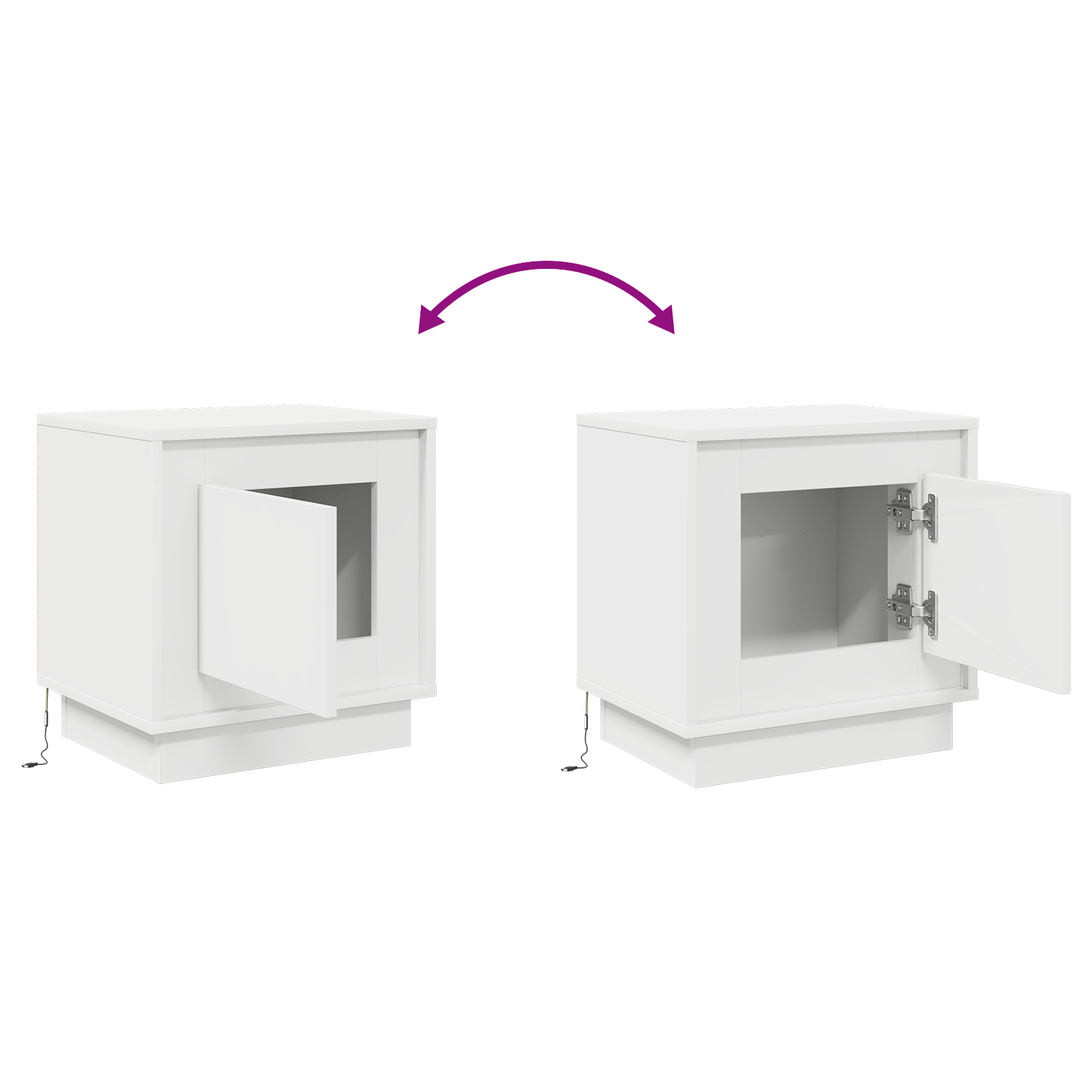 noptiera cu LED-uri Albe 44x34,5x45 cm — imaginea 12