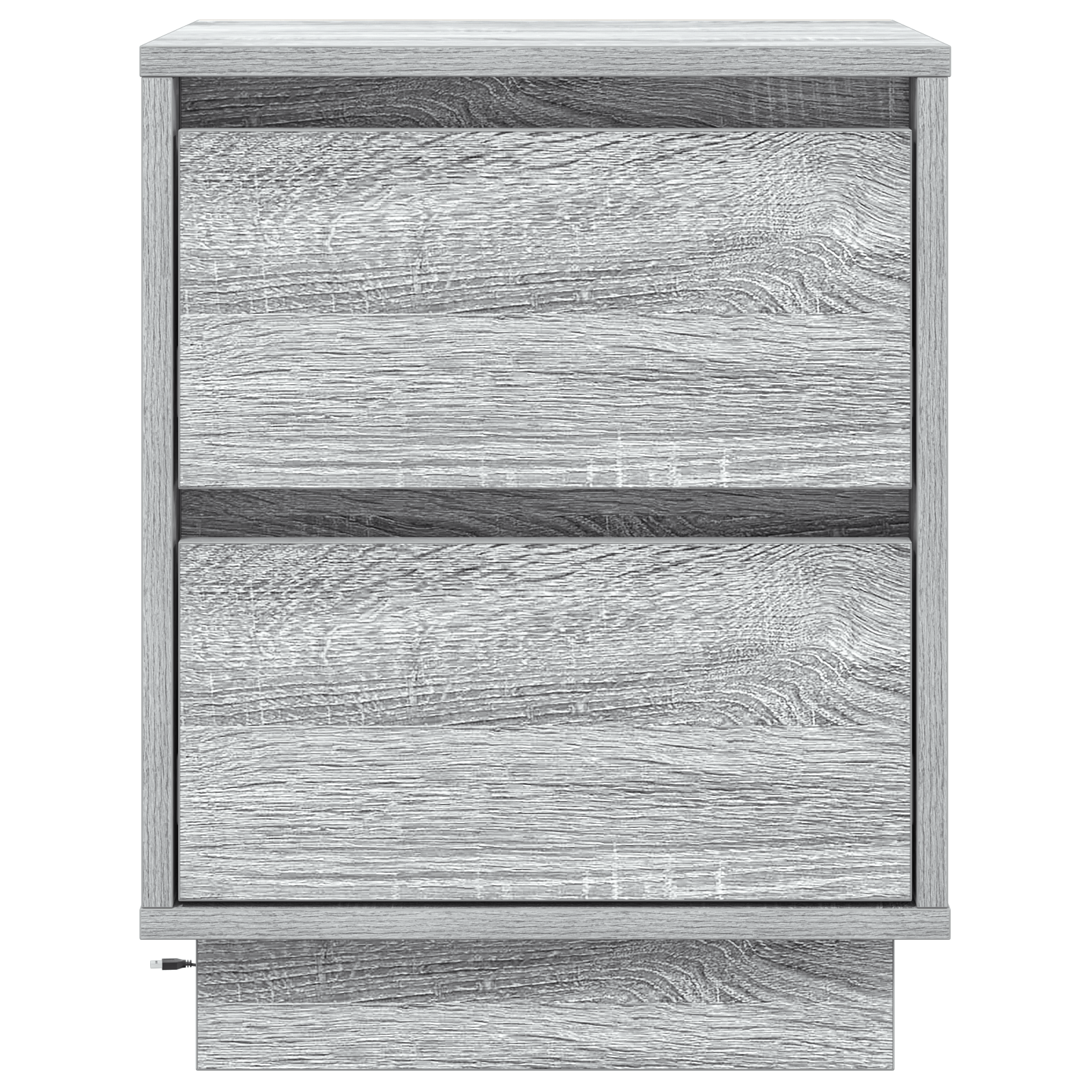 Cabinet de noptiera cu lumini LED Gri Sonoma 39x34,5x50 cm — imaginea 6