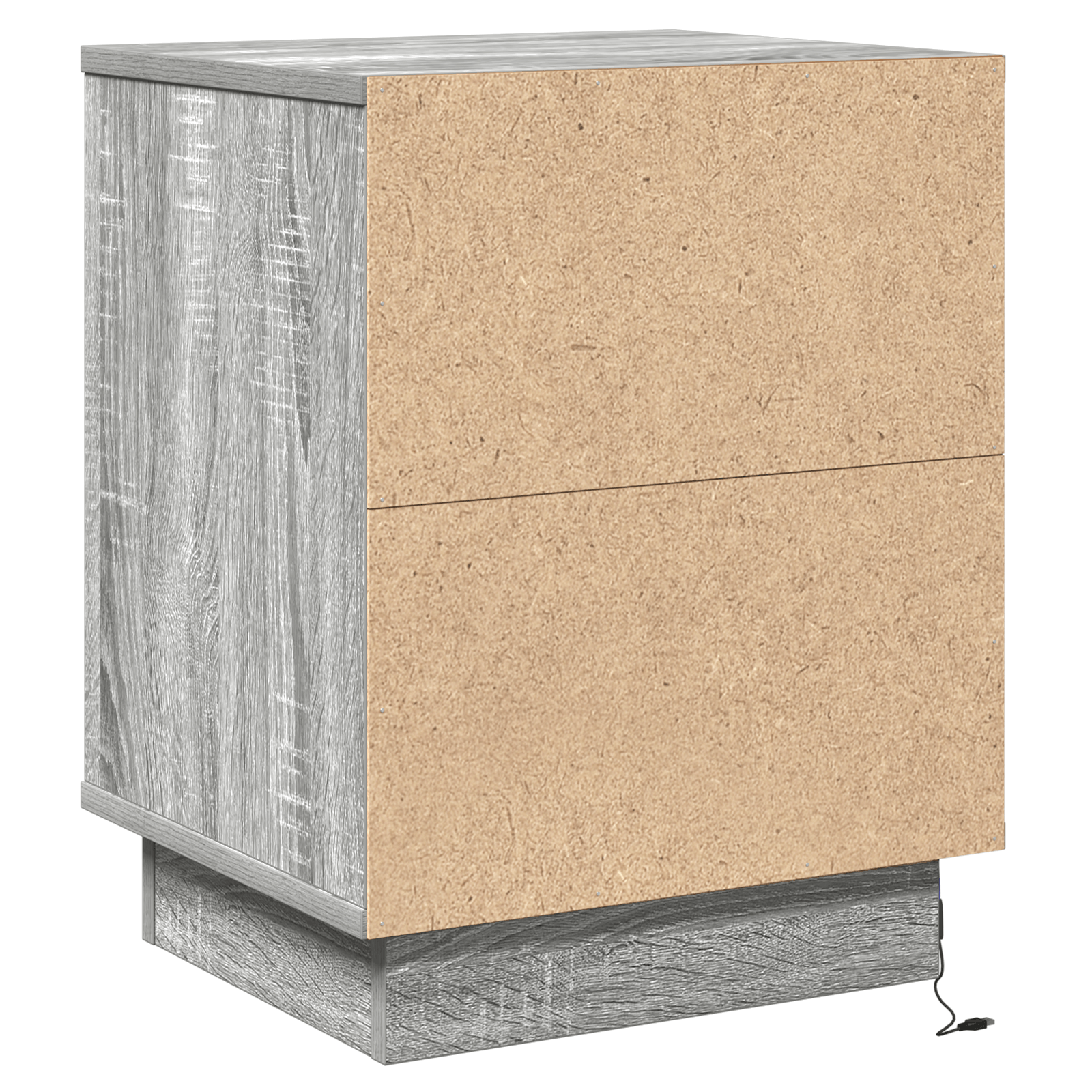 Cabinet de noptiera cu lumini LED Gri Sonoma 39x34,5x50 cm — imaginea 8