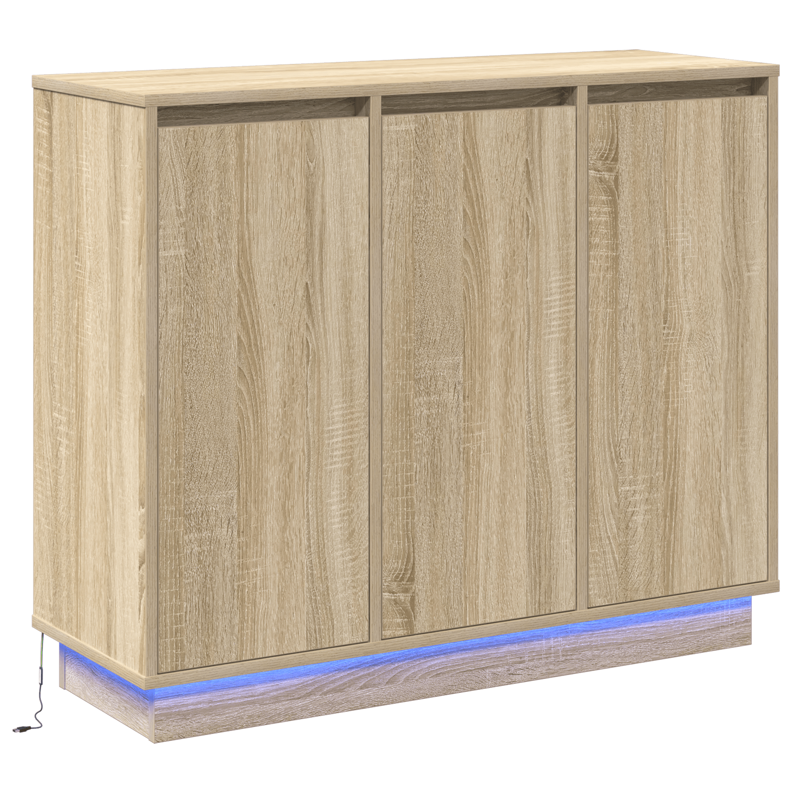 Dulap cu LED, stejar sonoma, 90x32x75 cm, lemn prelucrat — imaginea 2