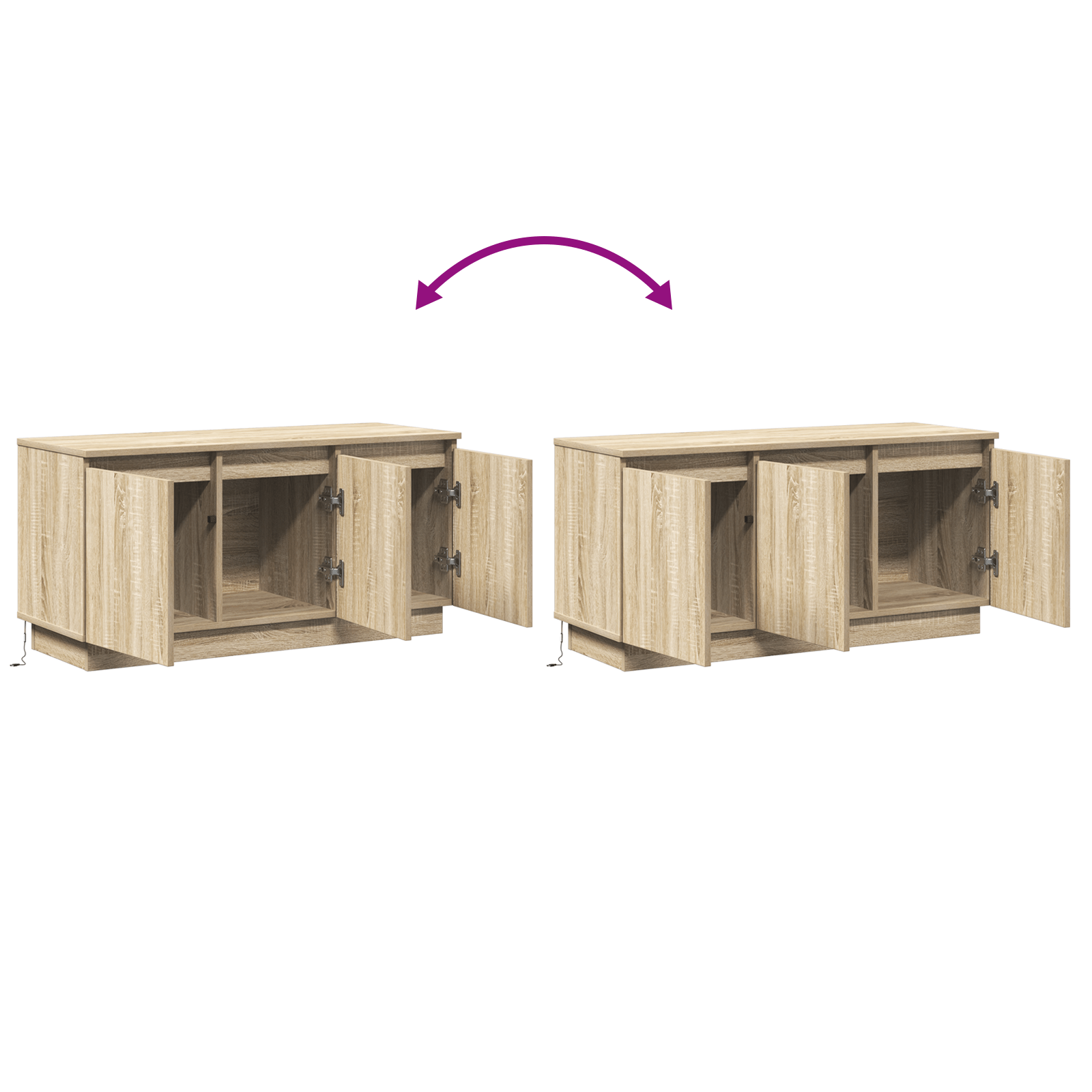 Cabinet TV Sonoma Oak 100x38x49 cm Lemn ingineresc — imaginea 13