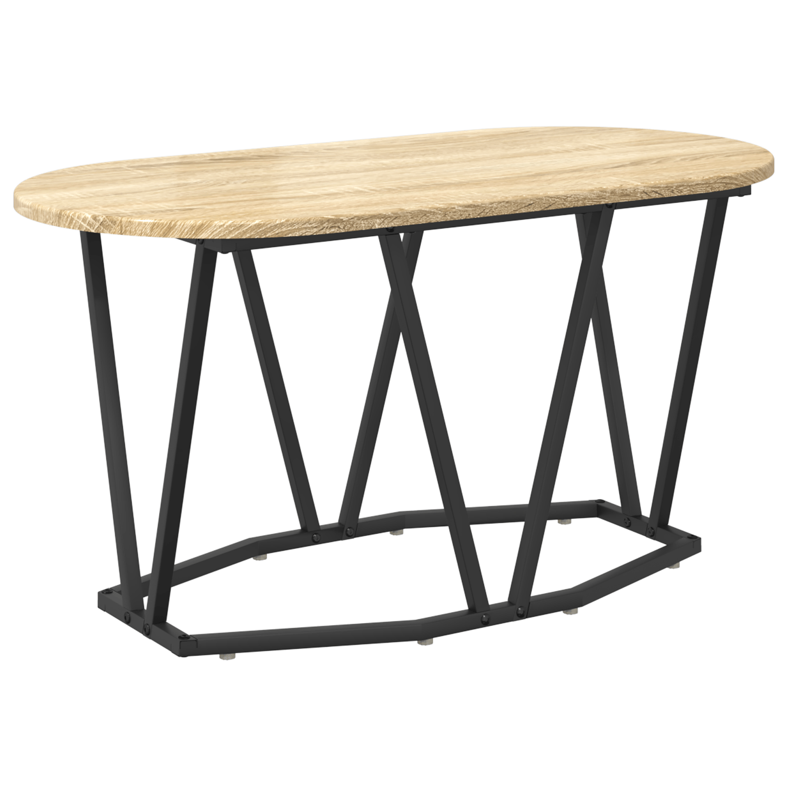 Masa de cafea din stejar Sonoma, 80x40x40,5 cm, din lemn compozit si metal — imaginea 2