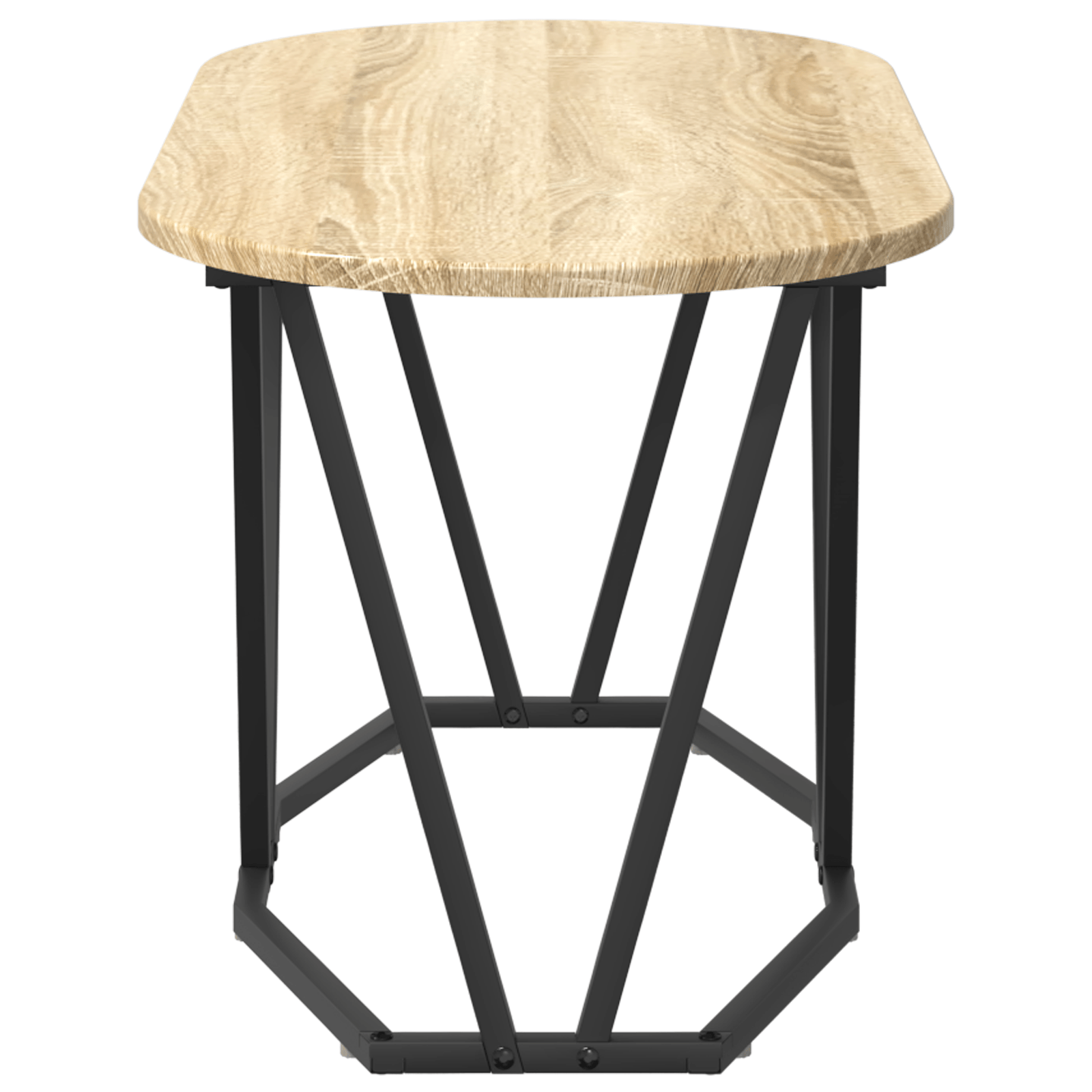 Masa de cafea din stejar Sonoma, 80x40x40,5 cm, din lemn compozit si metal — imaginea 5