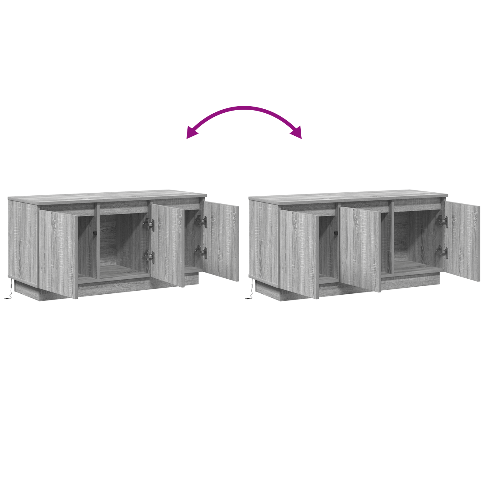 Cabinet TV Gri Sonoma 100x38x49 cm Lemn prelucrat — imaginea 13