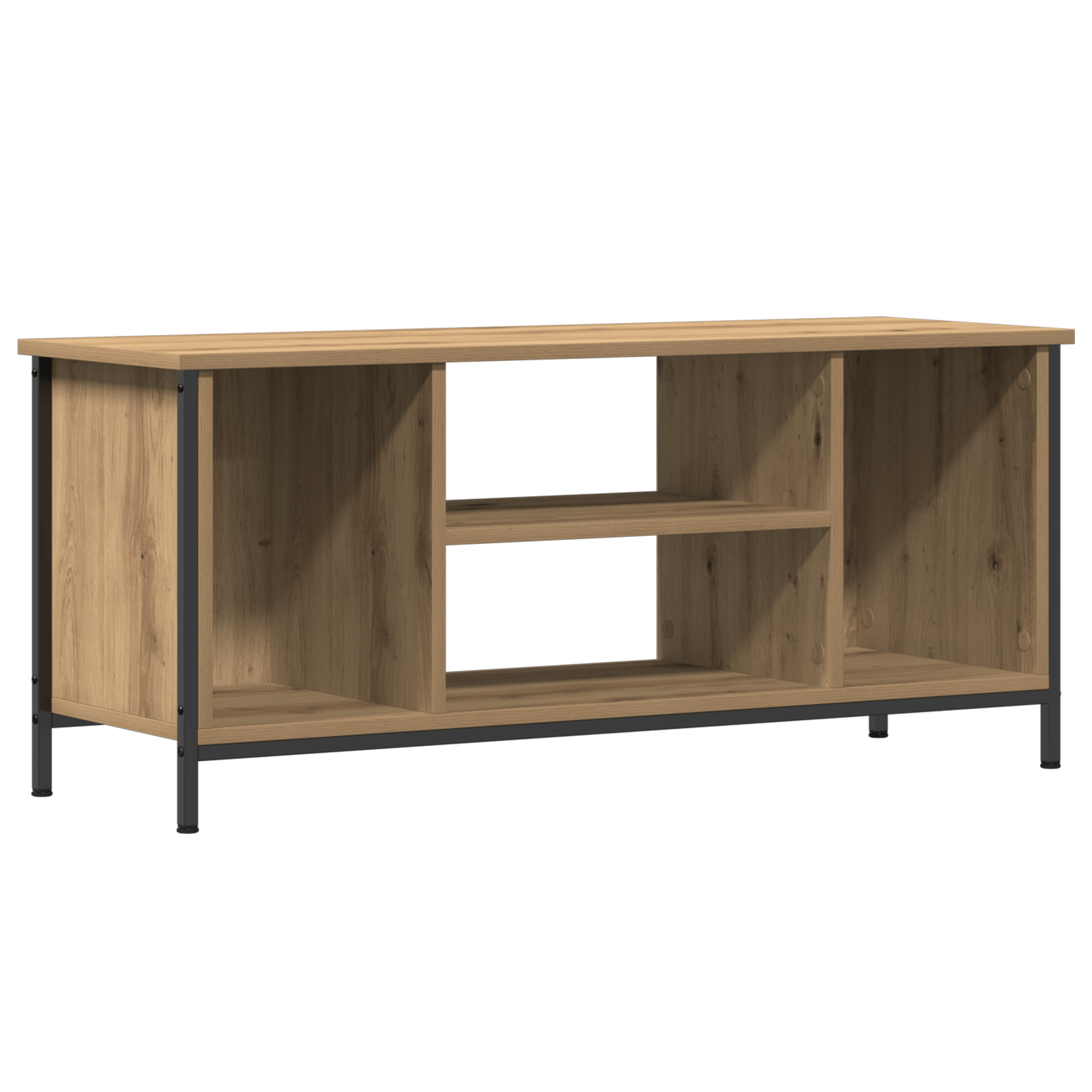 Suport TV Stejar artizanal Lemn stratificat, metal 102 x 35 x 45 cm — imaginea 2