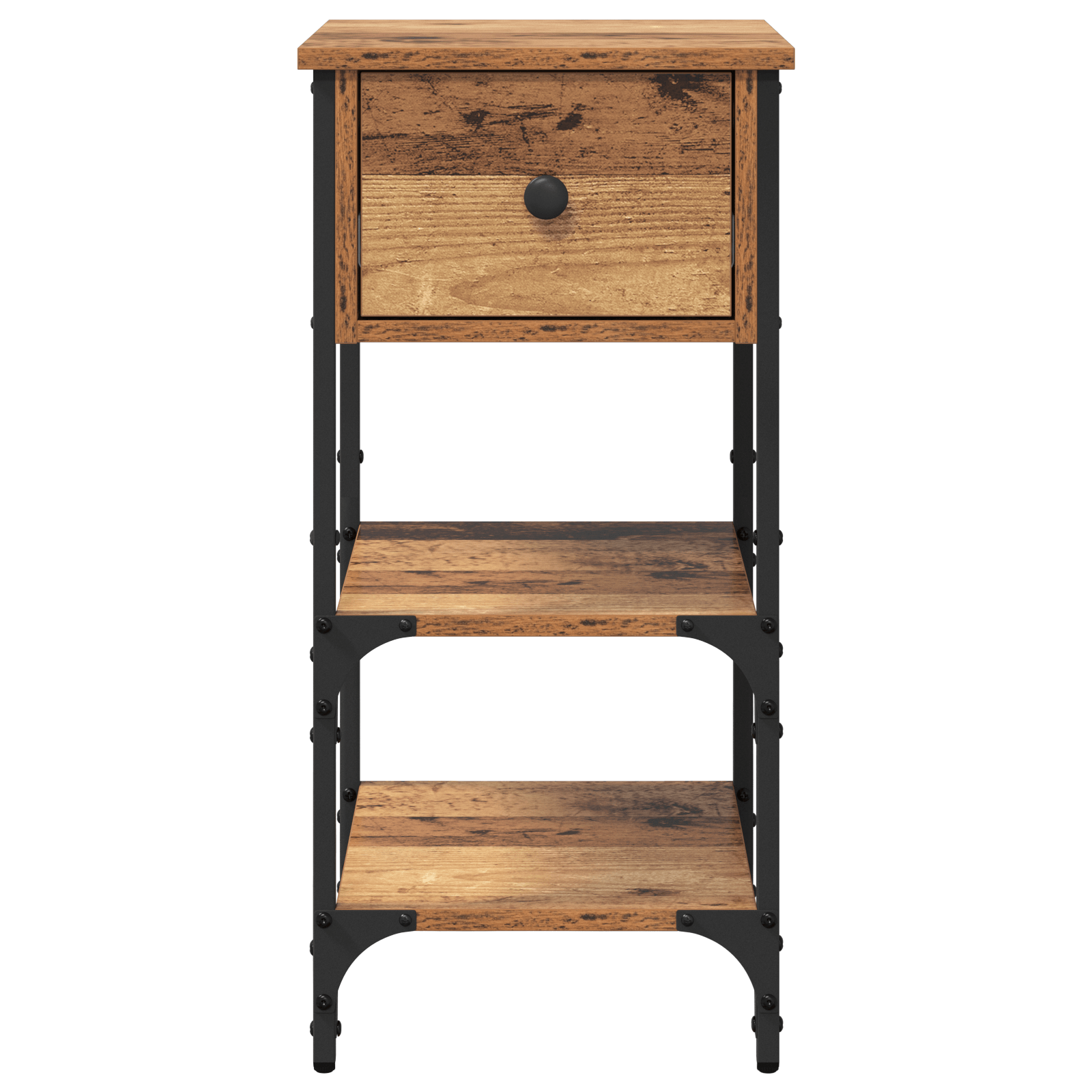 Noptiere 2 buc Lemn Vechi 34x36x70 cm Lemn Ingineresc — imaginea 7