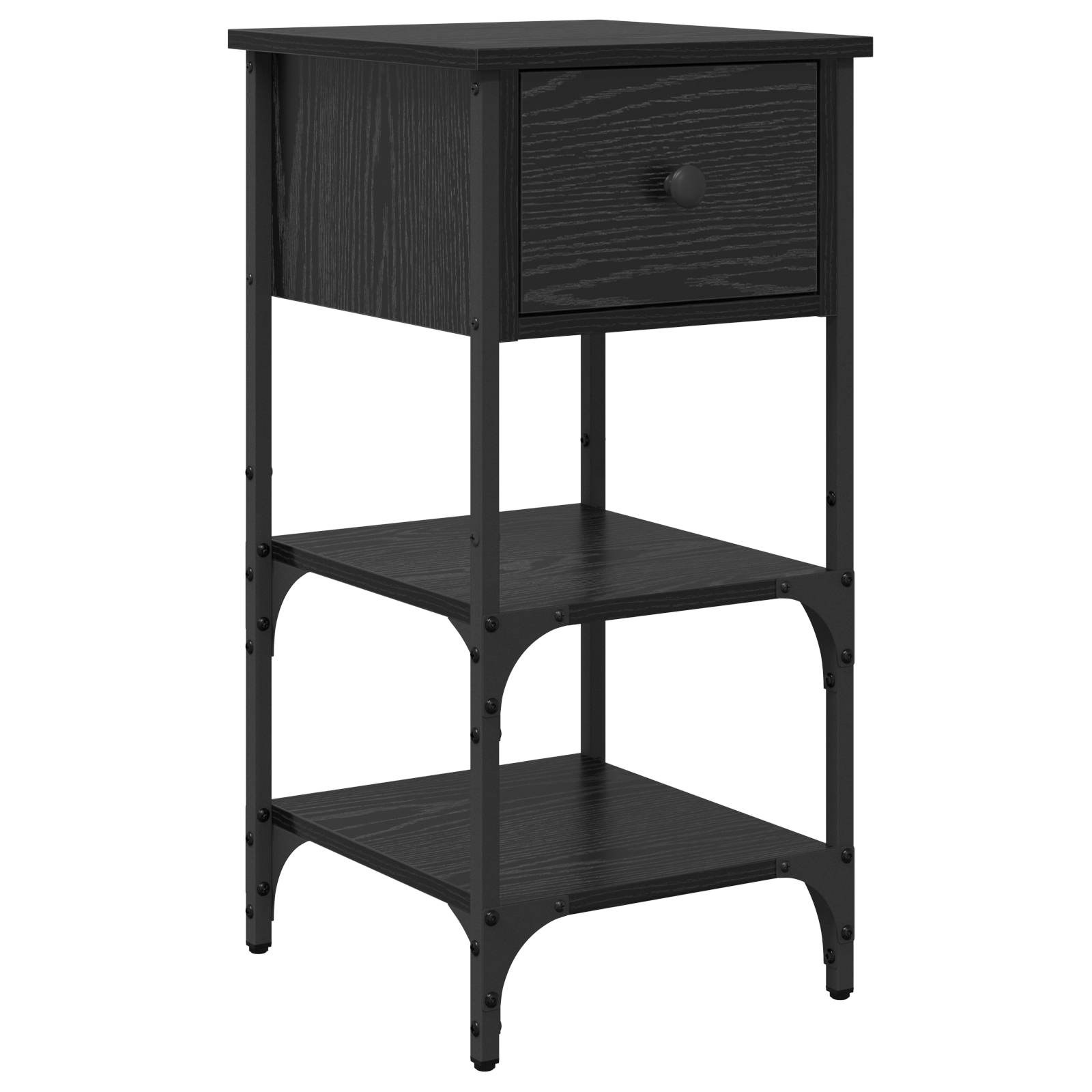 Noptiera Stejar Negru 34x36x70 cm Lemn Prelucrat — imaginea 2
