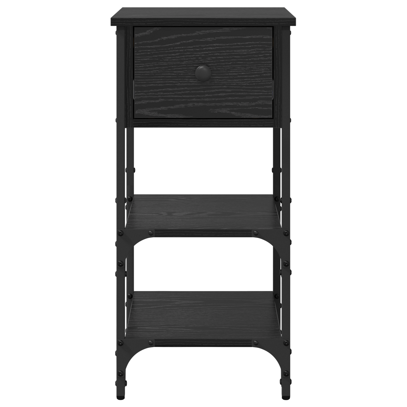 Noptiera Stejar Negru 34x36x70 cm Lemn Prelucrat — imaginea 6