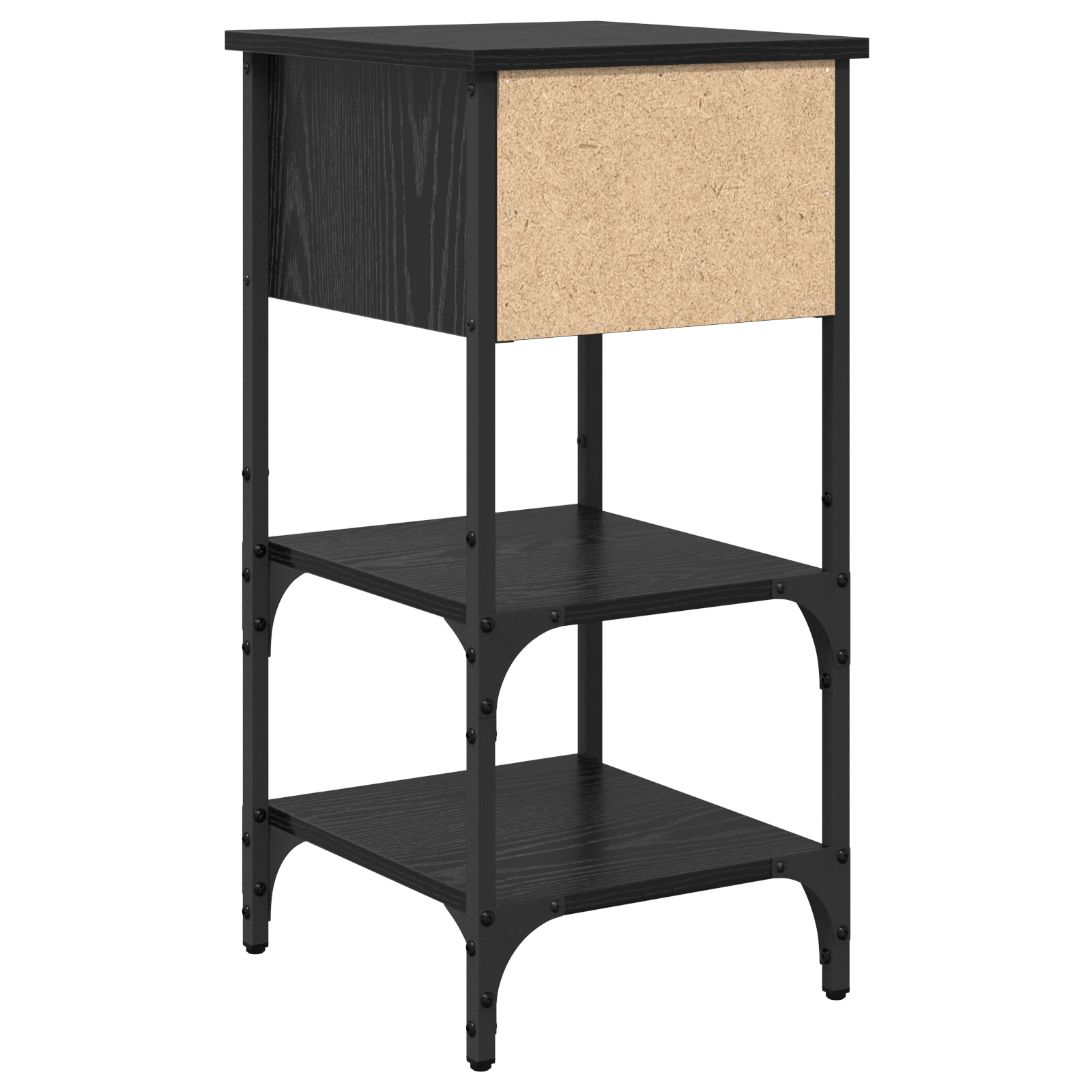 Noptiera Stejar Negru 34x36x70 cm Lemn Prelucrat — imaginea 8