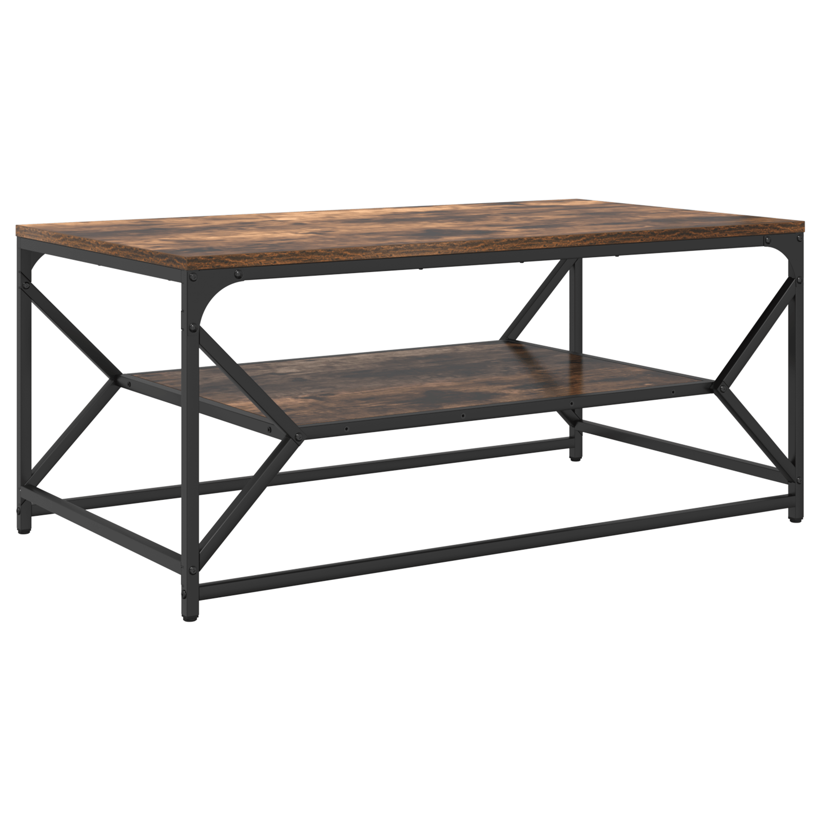 Masa de cafea cu raft stejar fumuriu 90x50x40 cm lemn prelucrat — imaginea 2