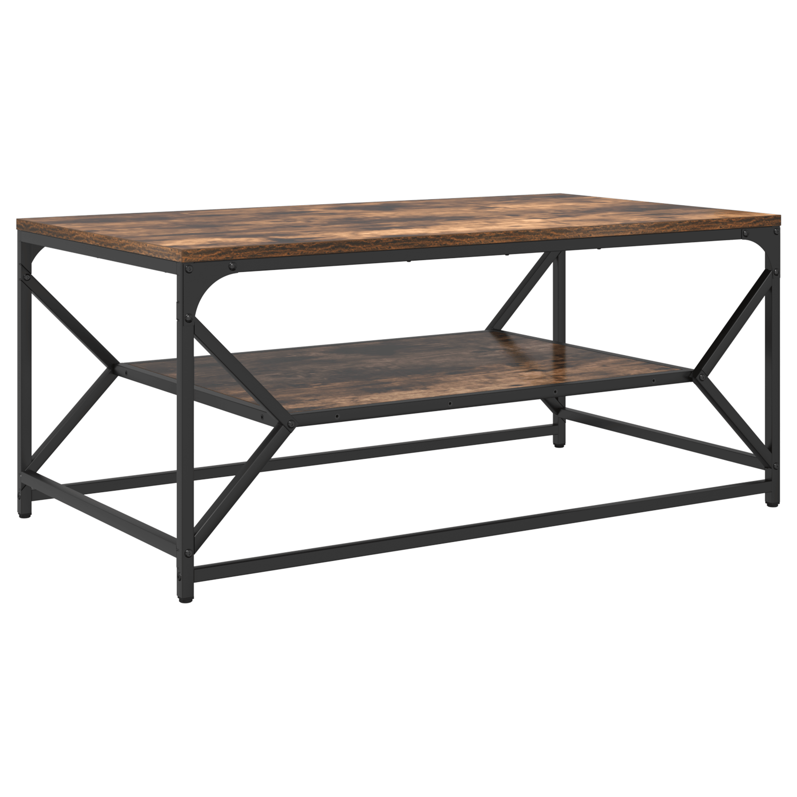 Masa de cafea cu raft stejar fumuriu 90x50x40 cm lemn prelucrat — imaginea 7
