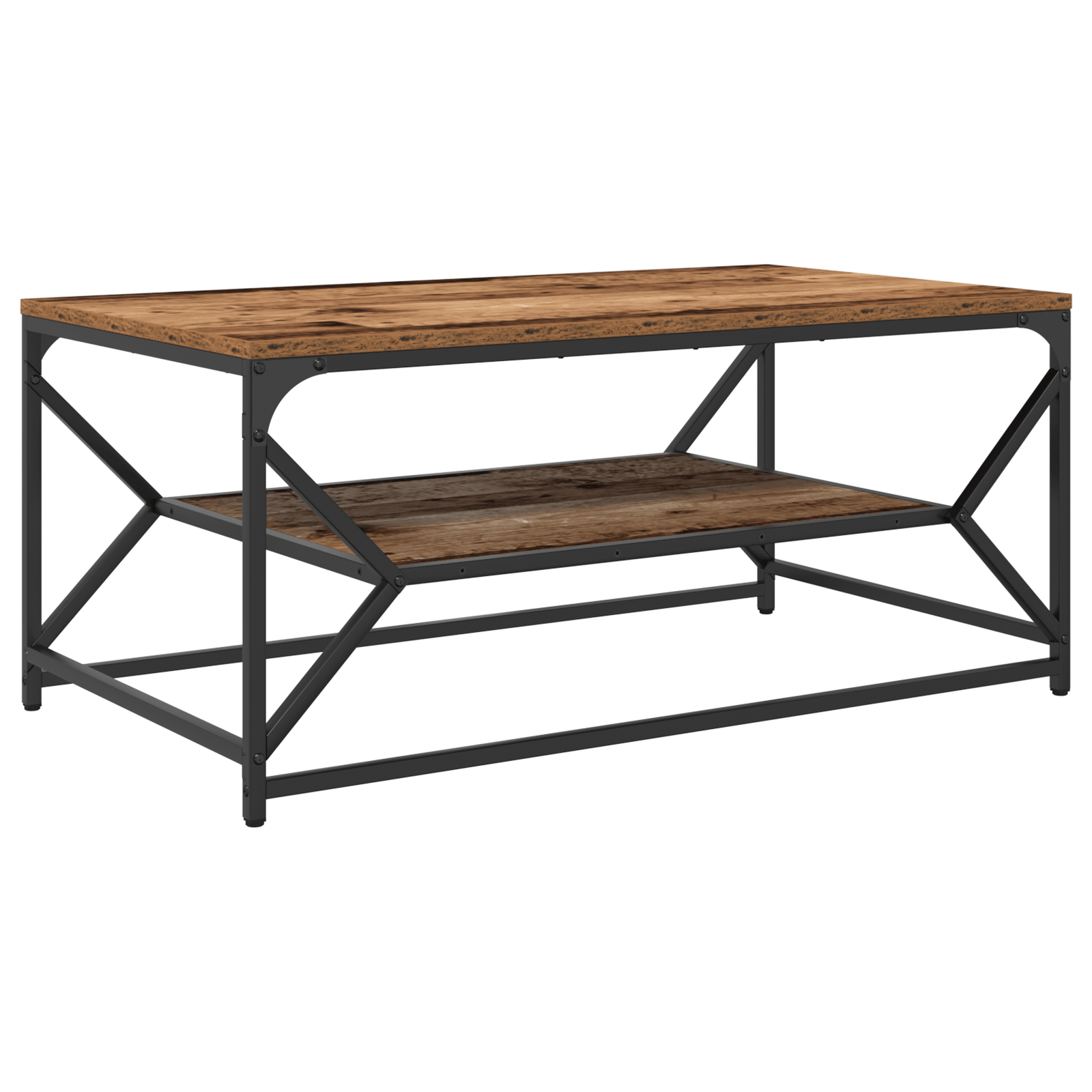 Masa de cafea cu raft, lemn vechi, 90x50x40 cm lemn prelucrat — imaginea 2