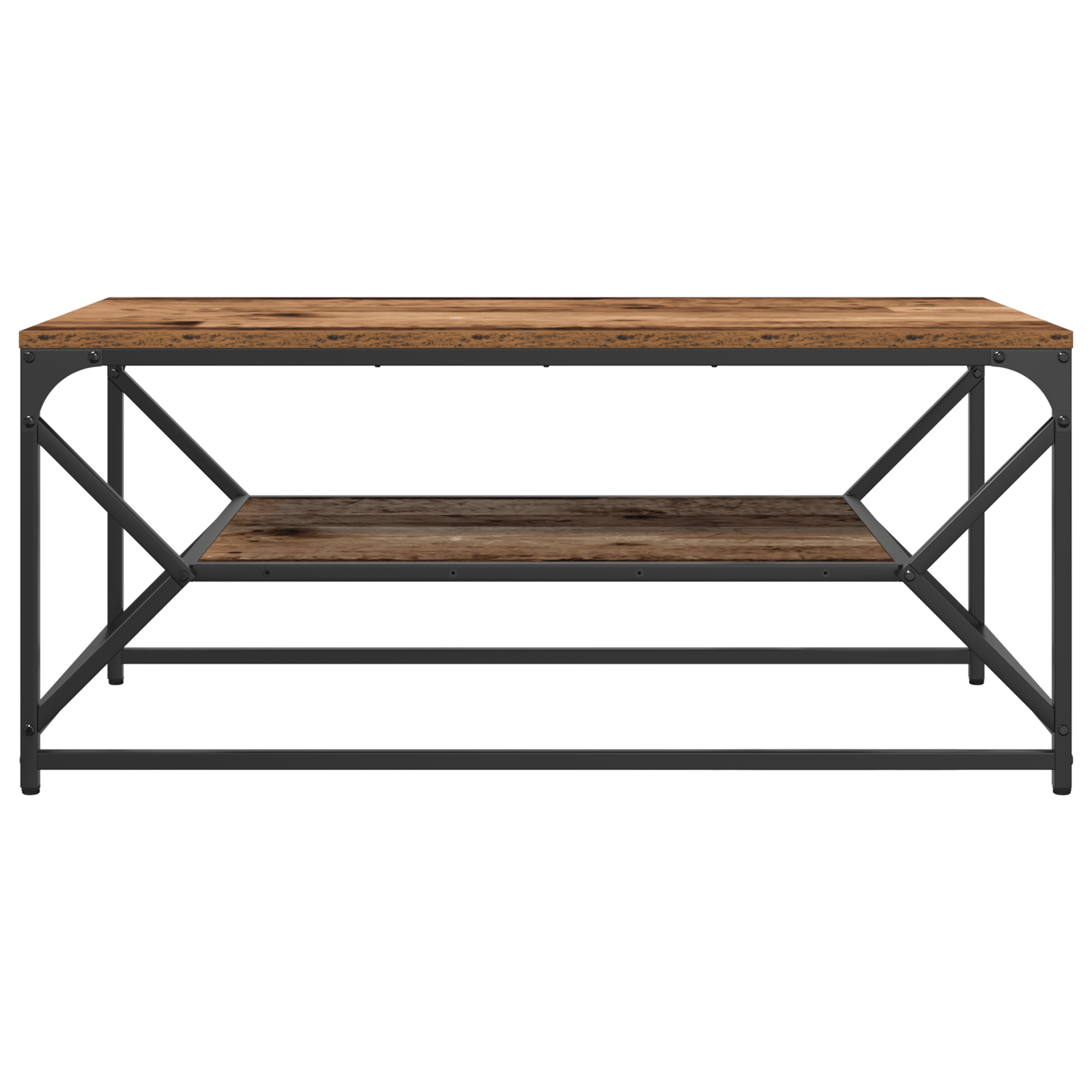 Masa de cafea cu raft, lemn vechi, 90x50x40 cm lemn prelucrat — imaginea 5