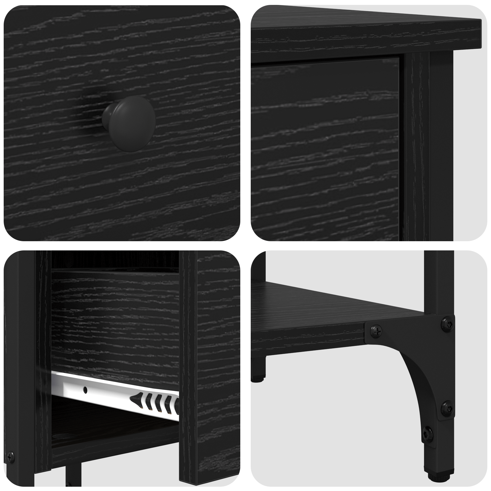 Noptieri 2 buc Stejar negru 34x36x70 cm Lemn prelucrat — imaginea 10