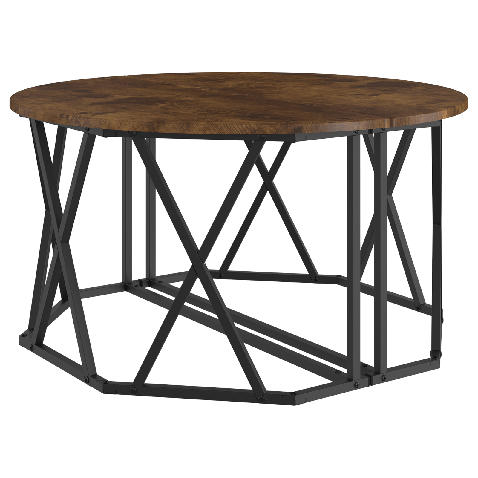 Masa de cafea din stejar fumuriu, 80x80x42 cm, lemn stratificat — imaginea 5