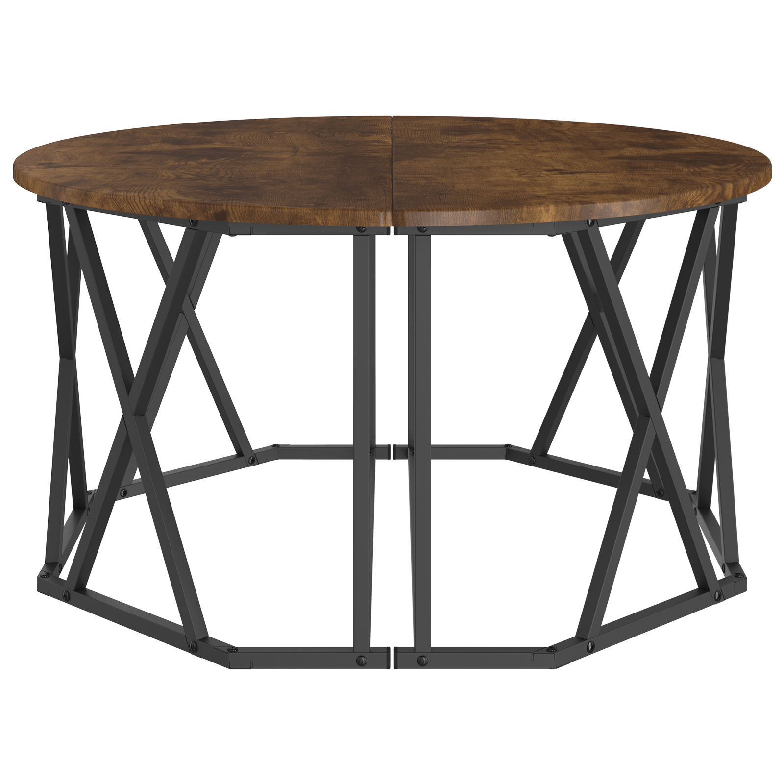 Masa de cafea din stejar fumuriu, 80x80x42 cm, lemn stratificat — imaginea 6