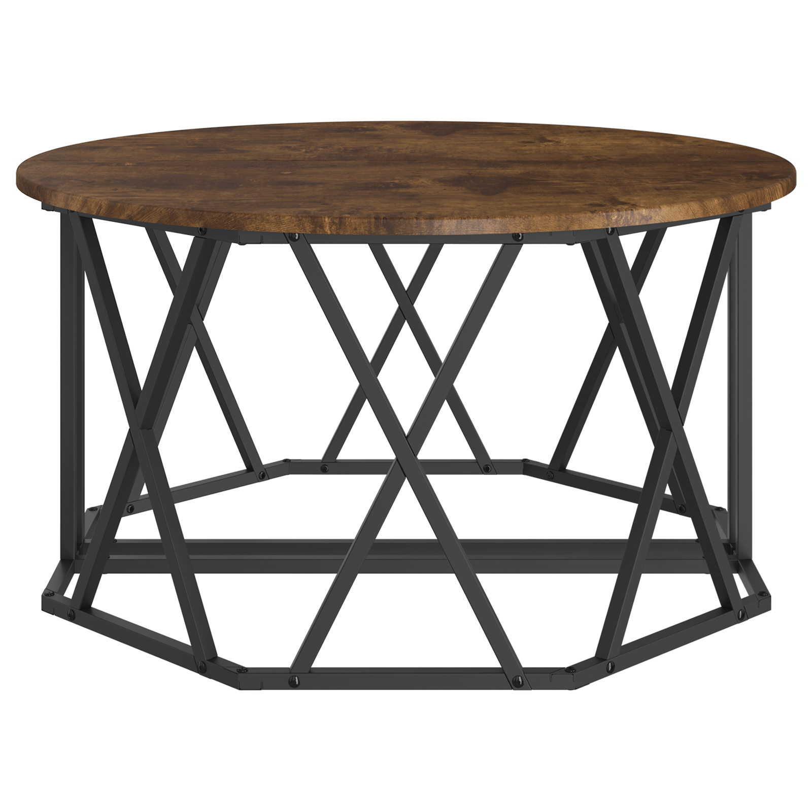Masa de cafea din stejar fumuriu, 80x80x42 cm, lemn stratificat — imaginea 7