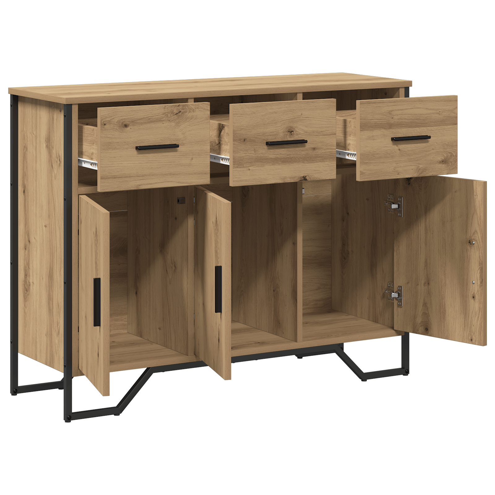 Bufet Artisan Oak 97x32.5x74.5 cm Lemn prelucrat — imaginea 5