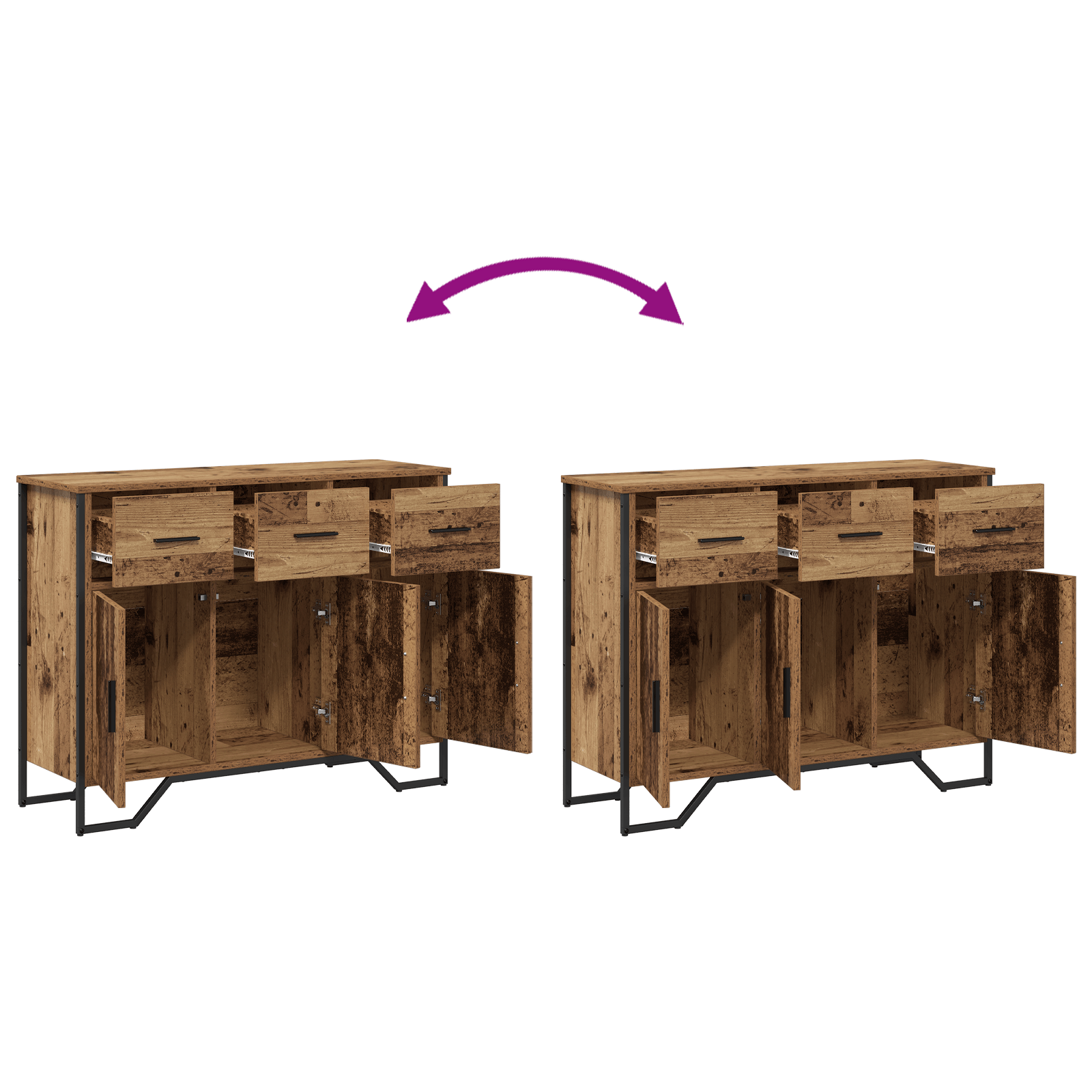 Dulap din Lemn Vechi 97x32.5x74.5 cm Lemn Prelucrat — imaginea 10