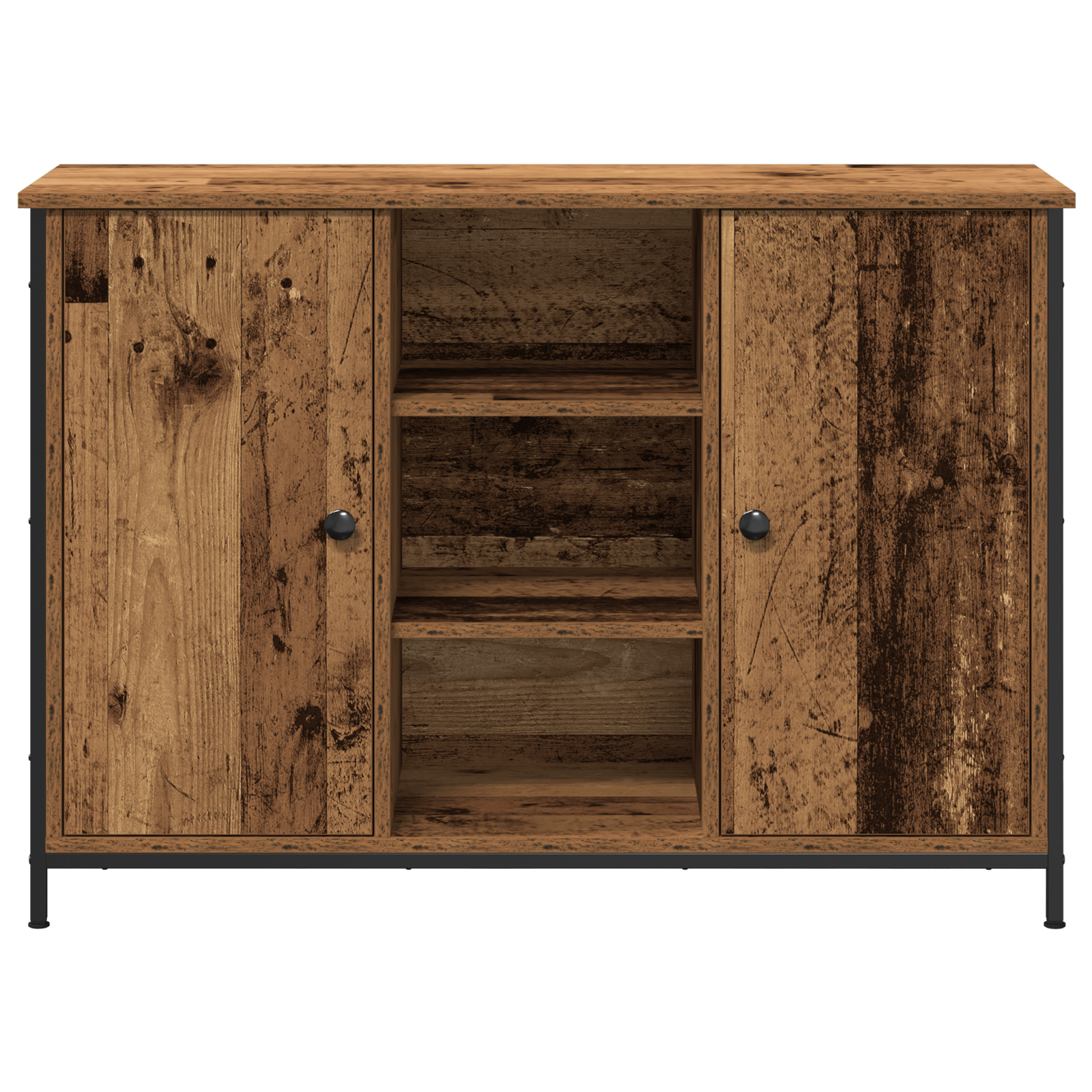 Dulap, lemn vechi, 100x35x70 cm, lemn prelucrat si otel — imaginea 6