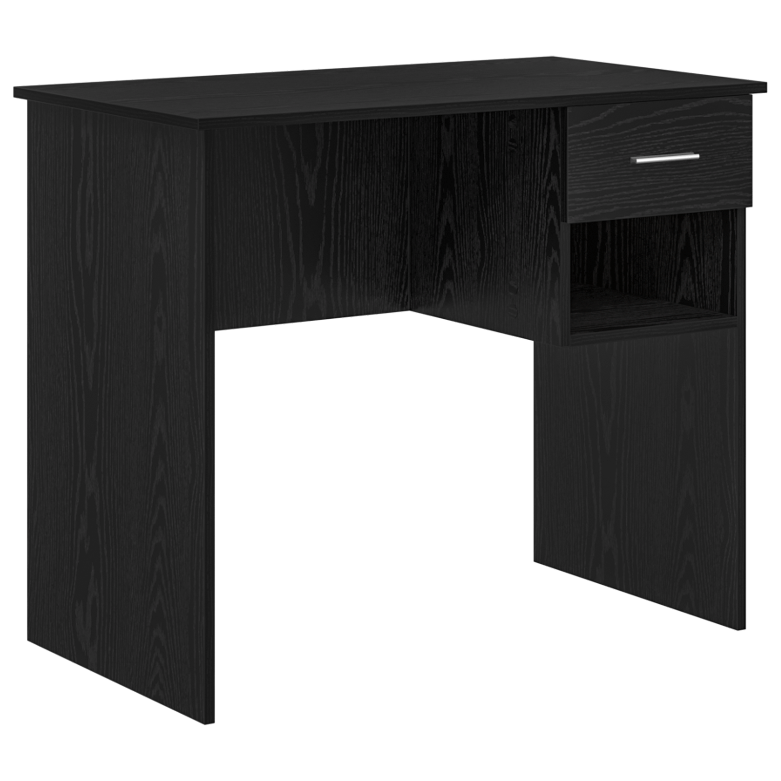 birou cu depozitare stejar negru 90x49.5x75 cm lemn ingineresc — imaginea 2