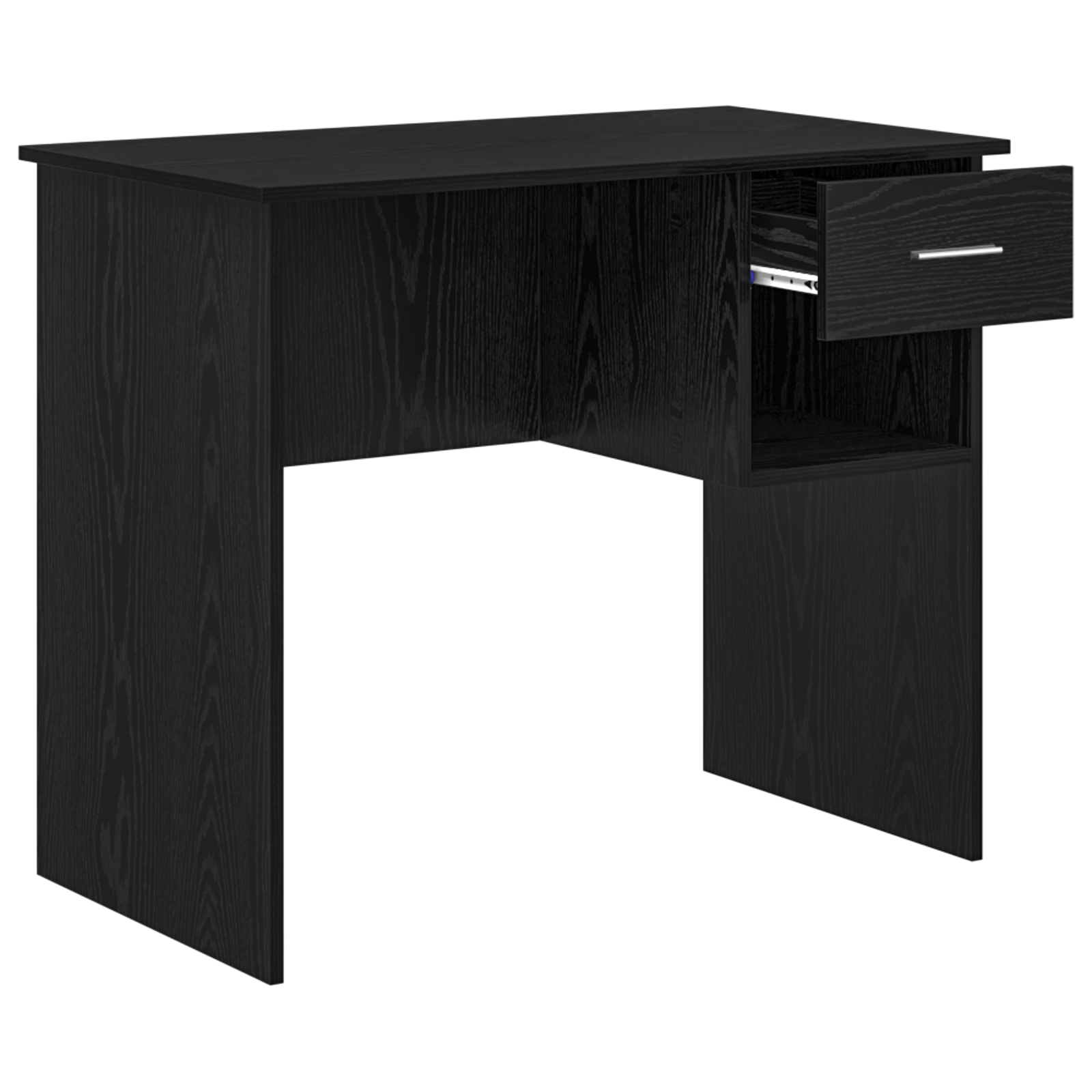 birou cu depozitare stejar negru 90x49.5x75 cm lemn ingineresc — imaginea 4