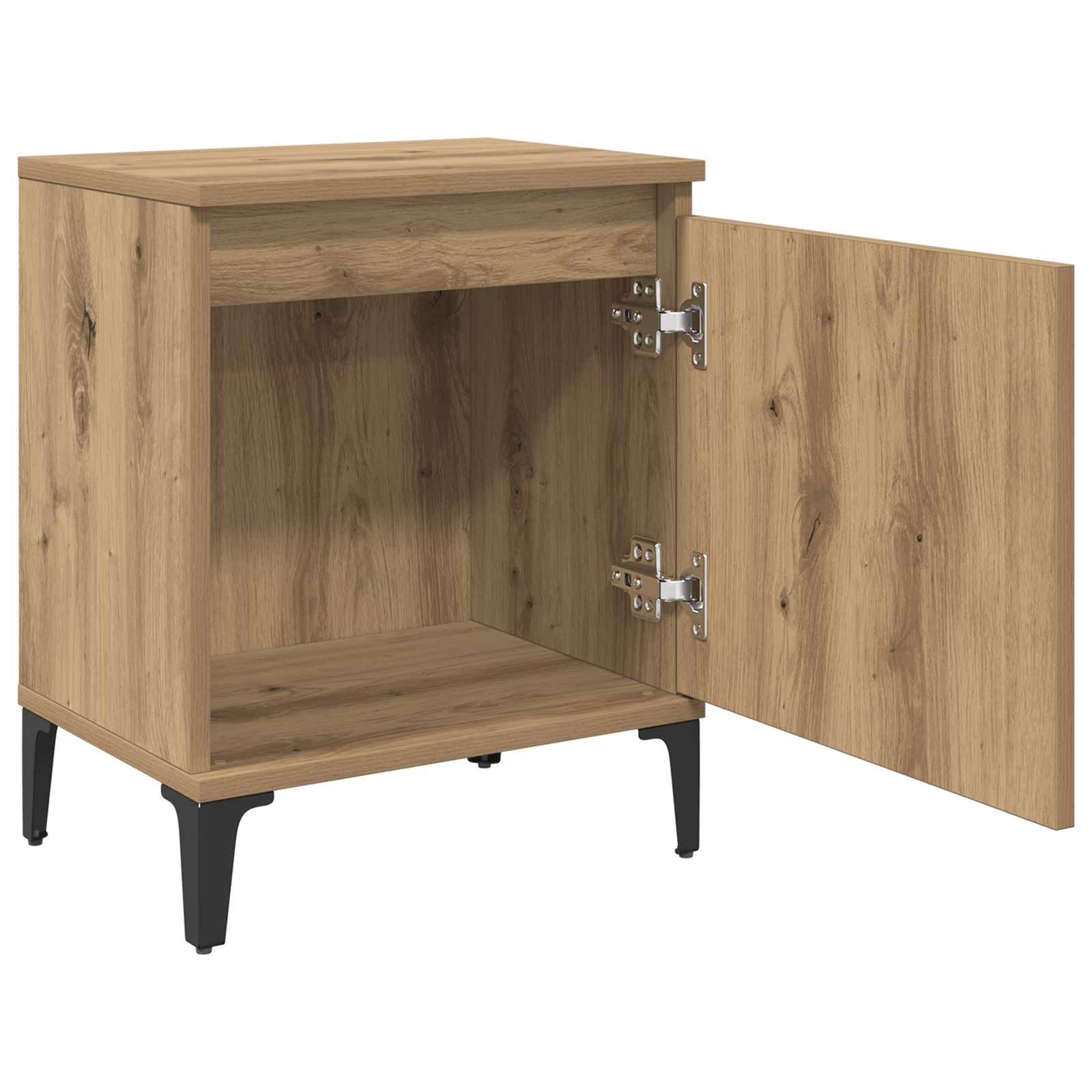 Noptiera din stejar Stejar Artisan Lemn prelucrat, Metal — imaginea 5