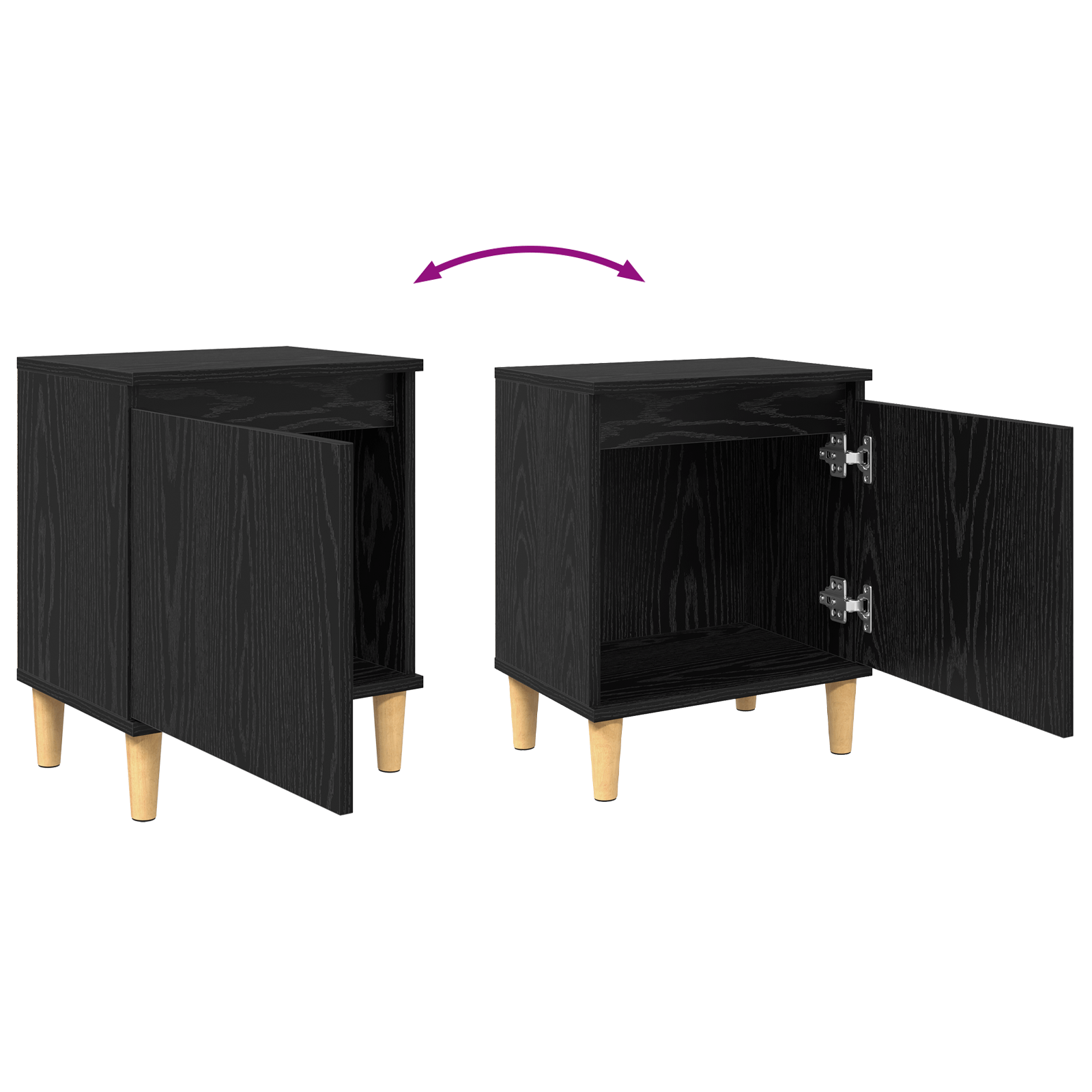 Noptiera din Stejar Negru Stejar Negru Lemn 40 x 30 x 50 cm — imaginea 11