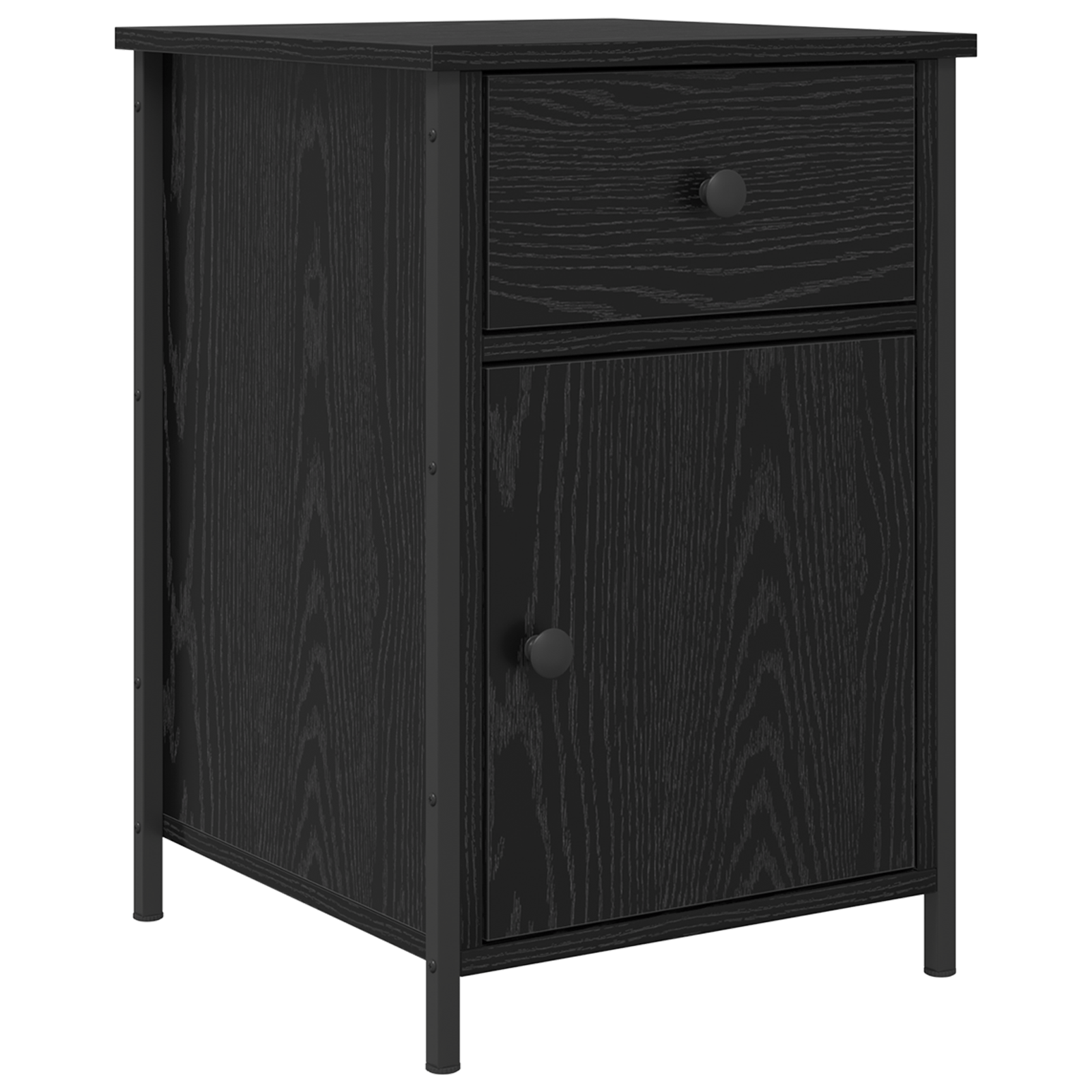 Noptiera Stejar Negru 40x42x60 cm Lemn prelucrat — imaginea 2