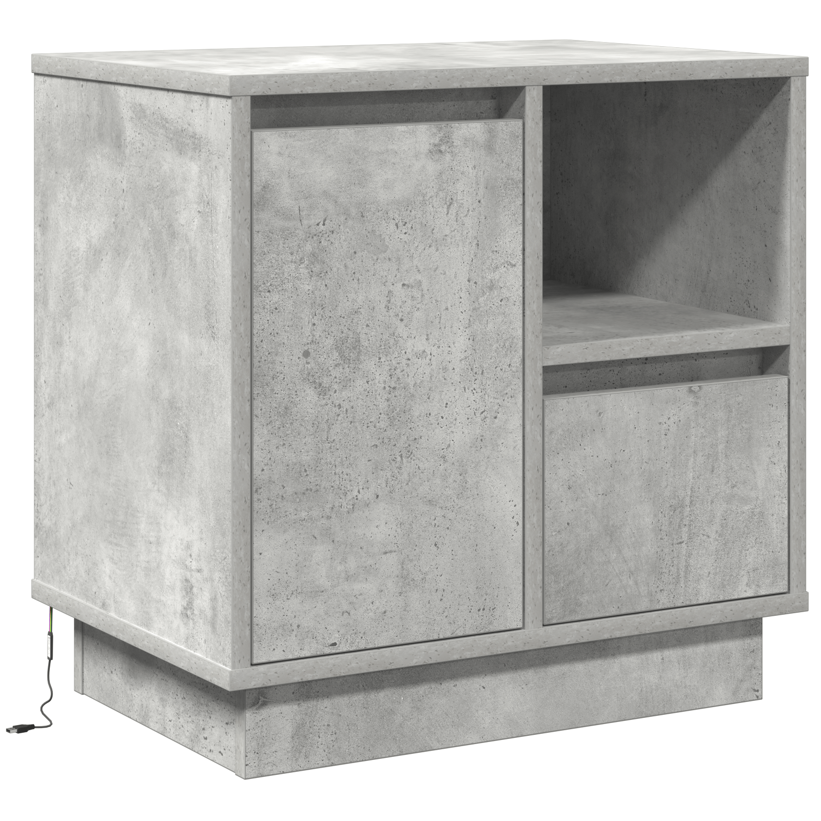 Noptiera cu LED Gri beton 50x34.5x50 cm — imaginea 2