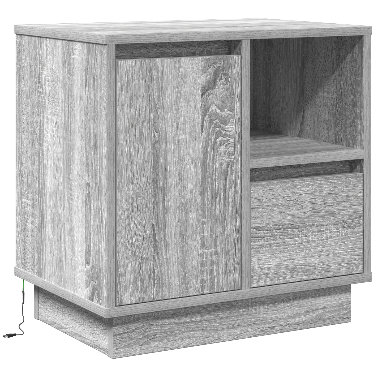 Noptiera cu LED Gri Sonoma 50x34,5x50 cm — imaginea 2